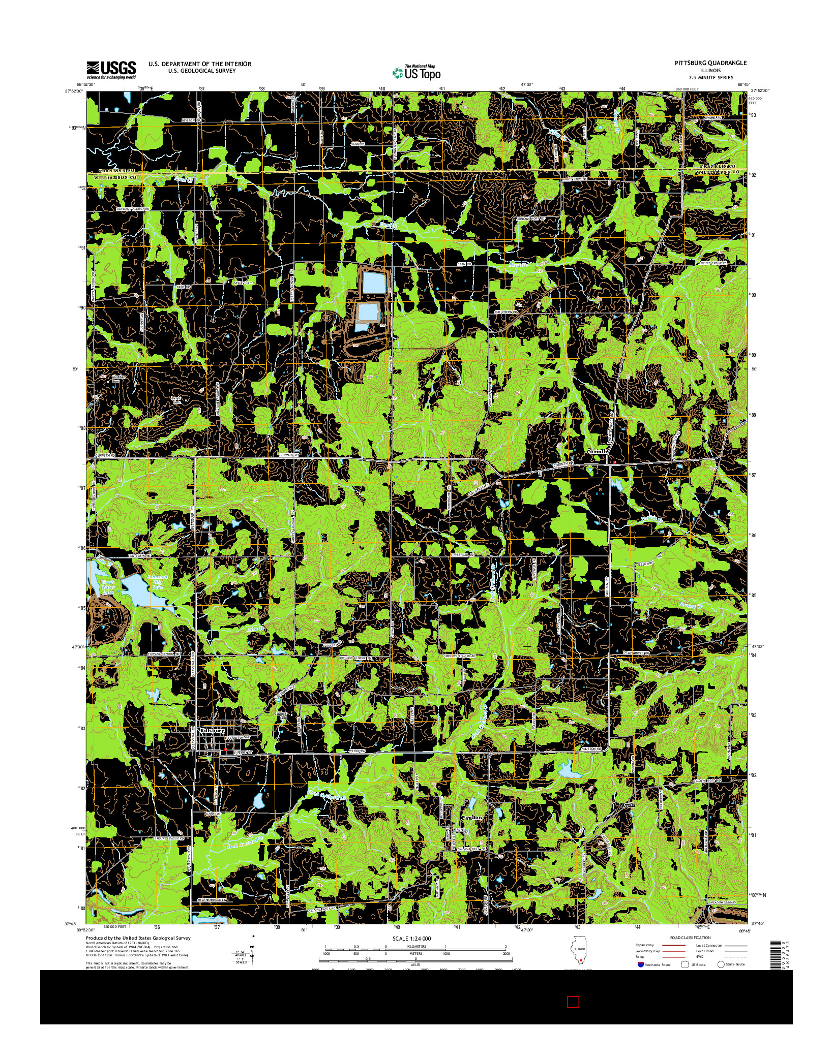 USGS US TOPO 7.5-MINUTE MAP FOR PITTSBURG, IL 2015