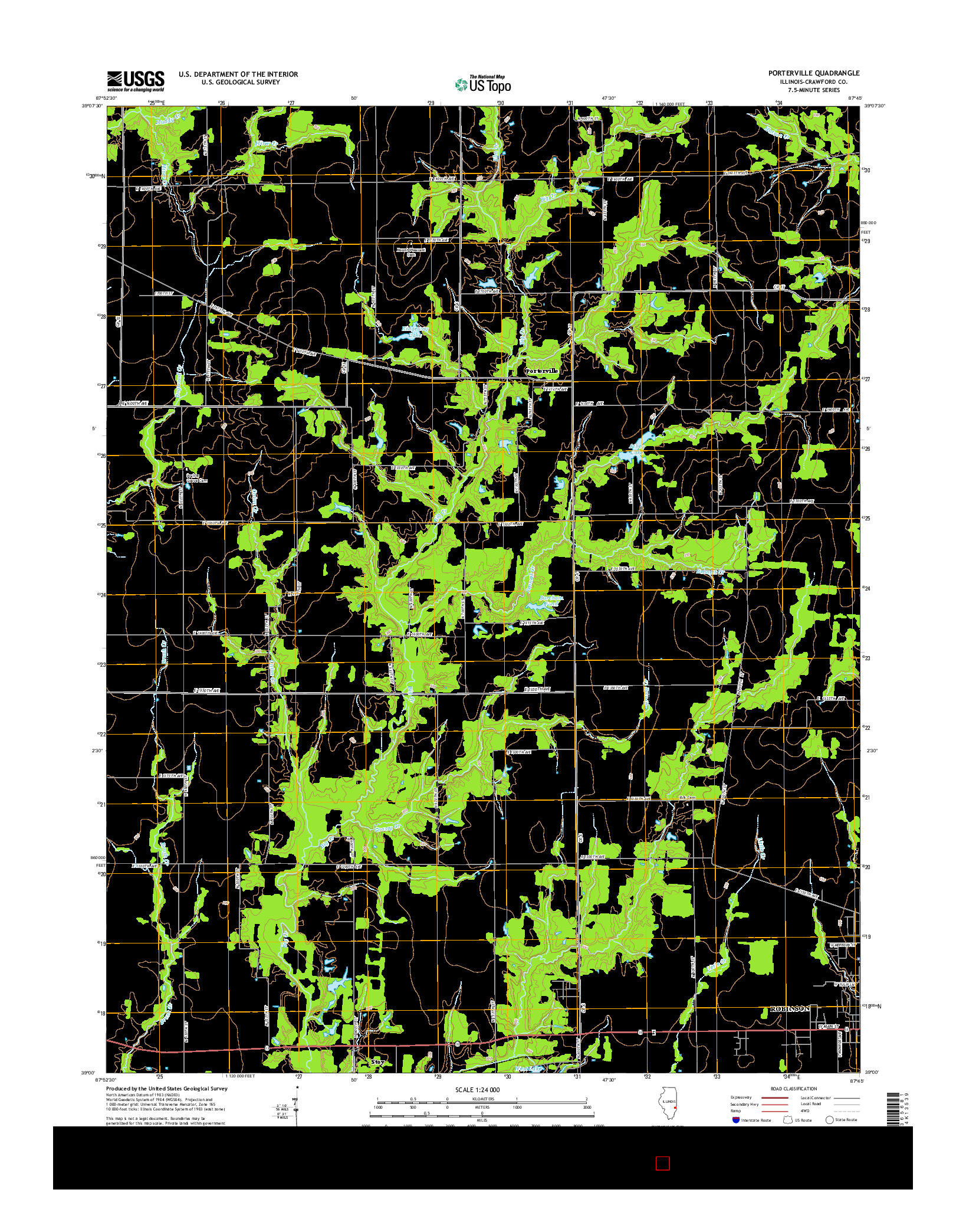 USGS US TOPO 7.5-MINUTE MAP FOR PORTERVILLE, IL 2015