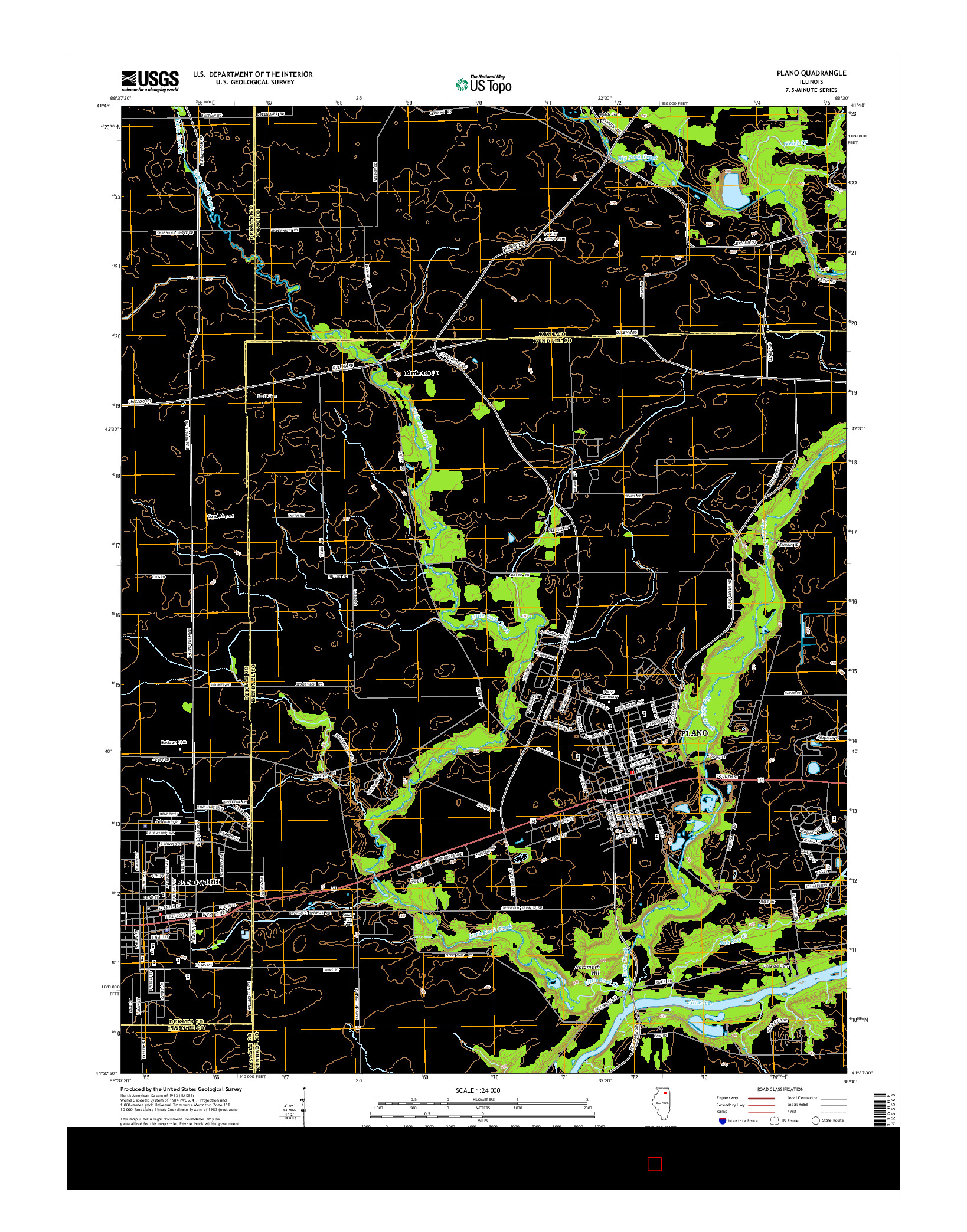 USGS US TOPO 7.5-MINUTE MAP FOR PLANO, IL 2015