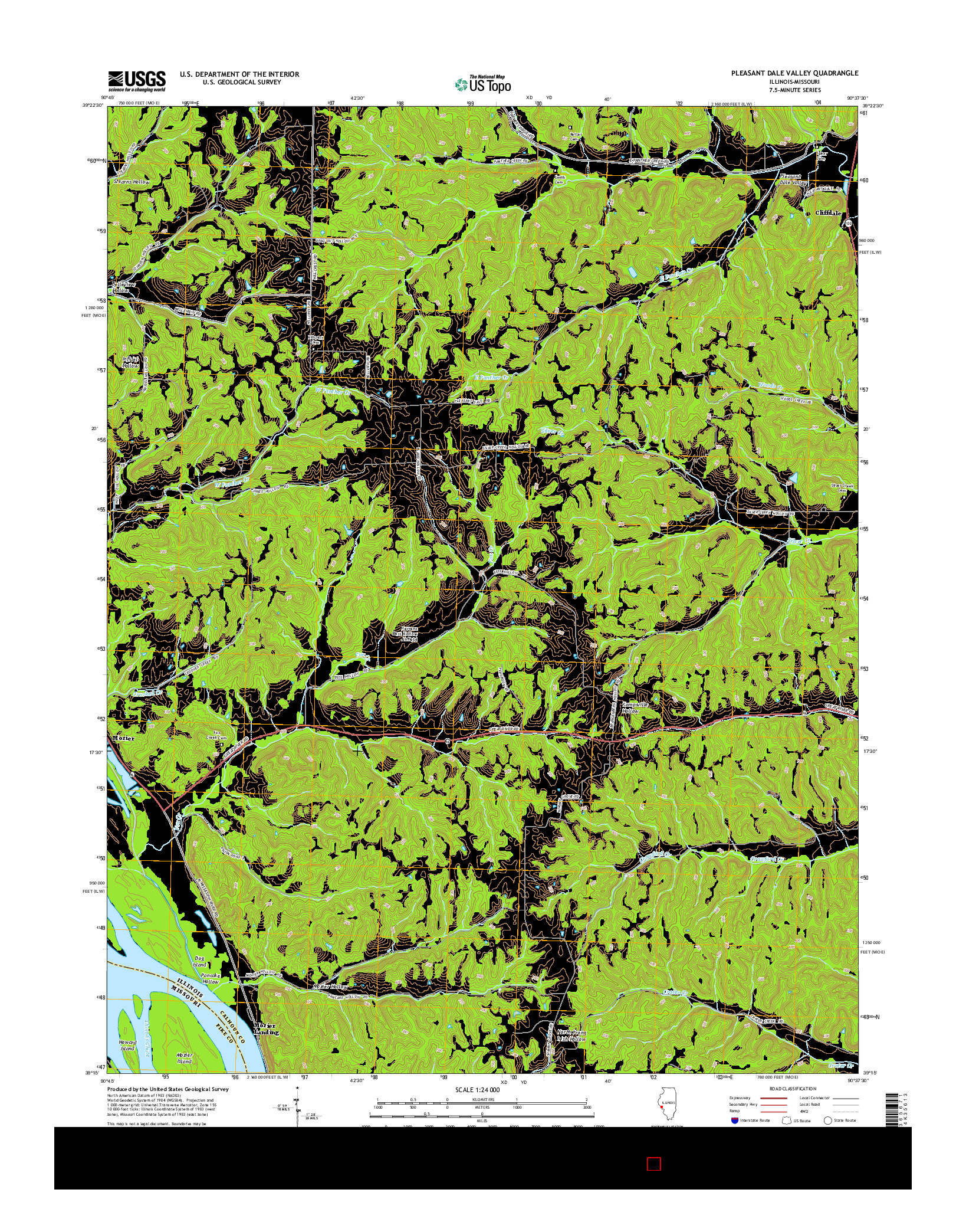 USGS US TOPO 7.5-MINUTE MAP FOR PLEASANT DALE VALLEY, IL-MO 2015