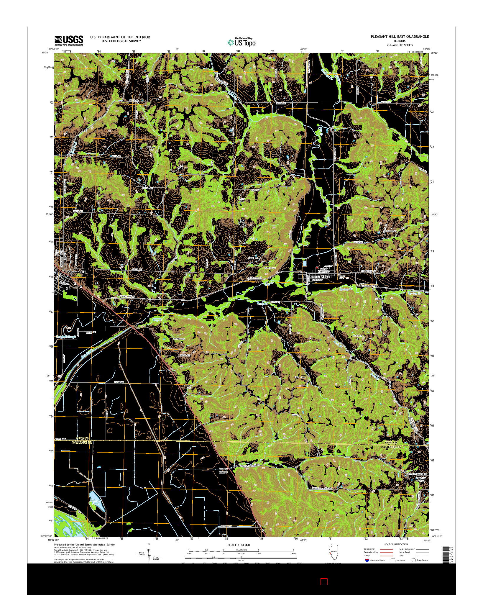 USGS US TOPO 7.5-MINUTE MAP FOR PLEASANT HILL EAST, IL 2015