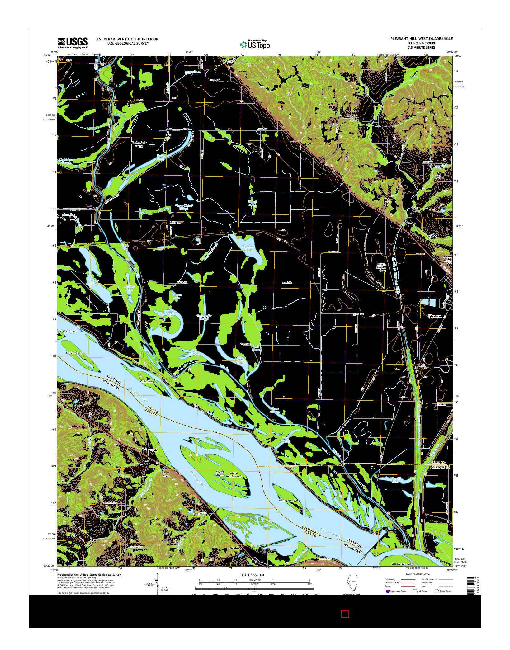 USGS US TOPO 7.5-MINUTE MAP FOR PLEASANT HILL WEST, IL-MO 2015