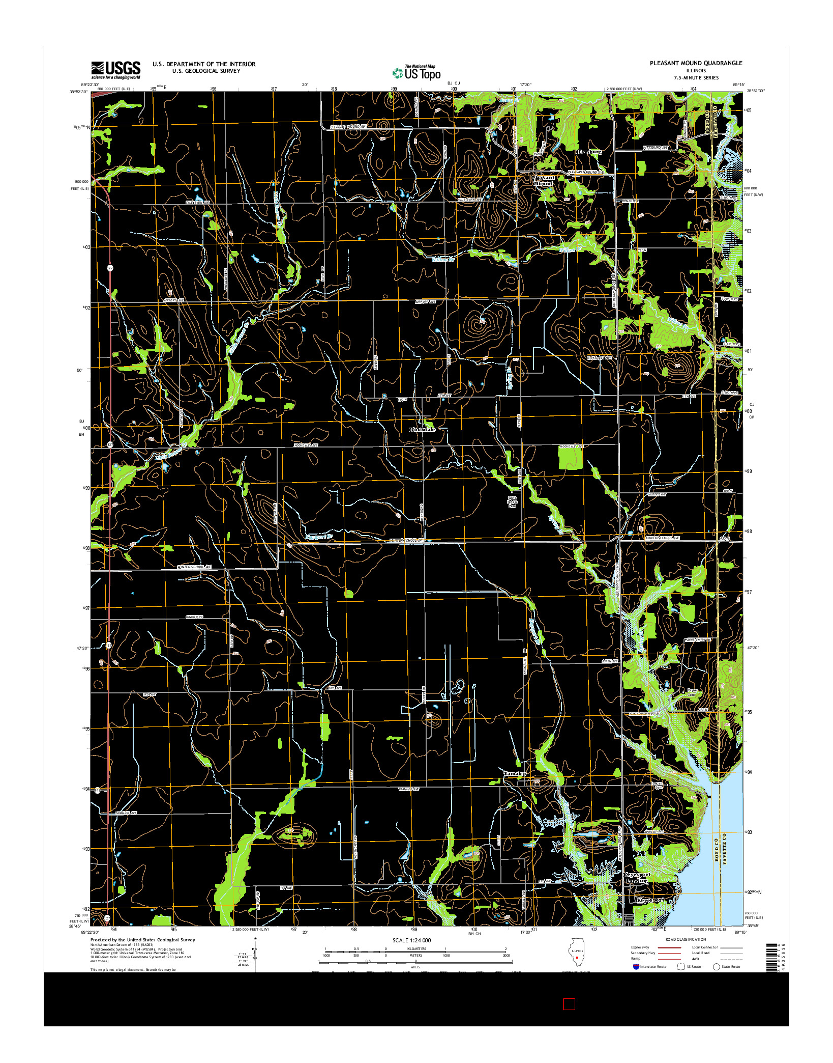 USGS US TOPO 7.5-MINUTE MAP FOR PLEASANT MOUND, IL 2015