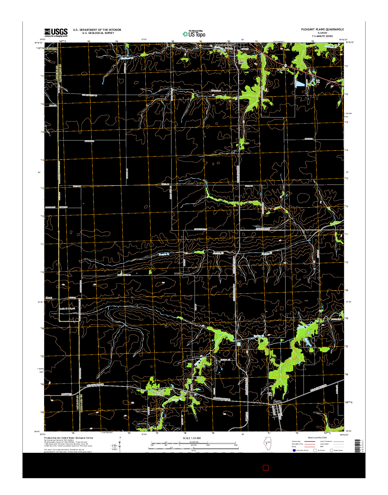 USGS US TOPO 7.5-MINUTE MAP FOR PLEASANT PLAINS, IL 2015