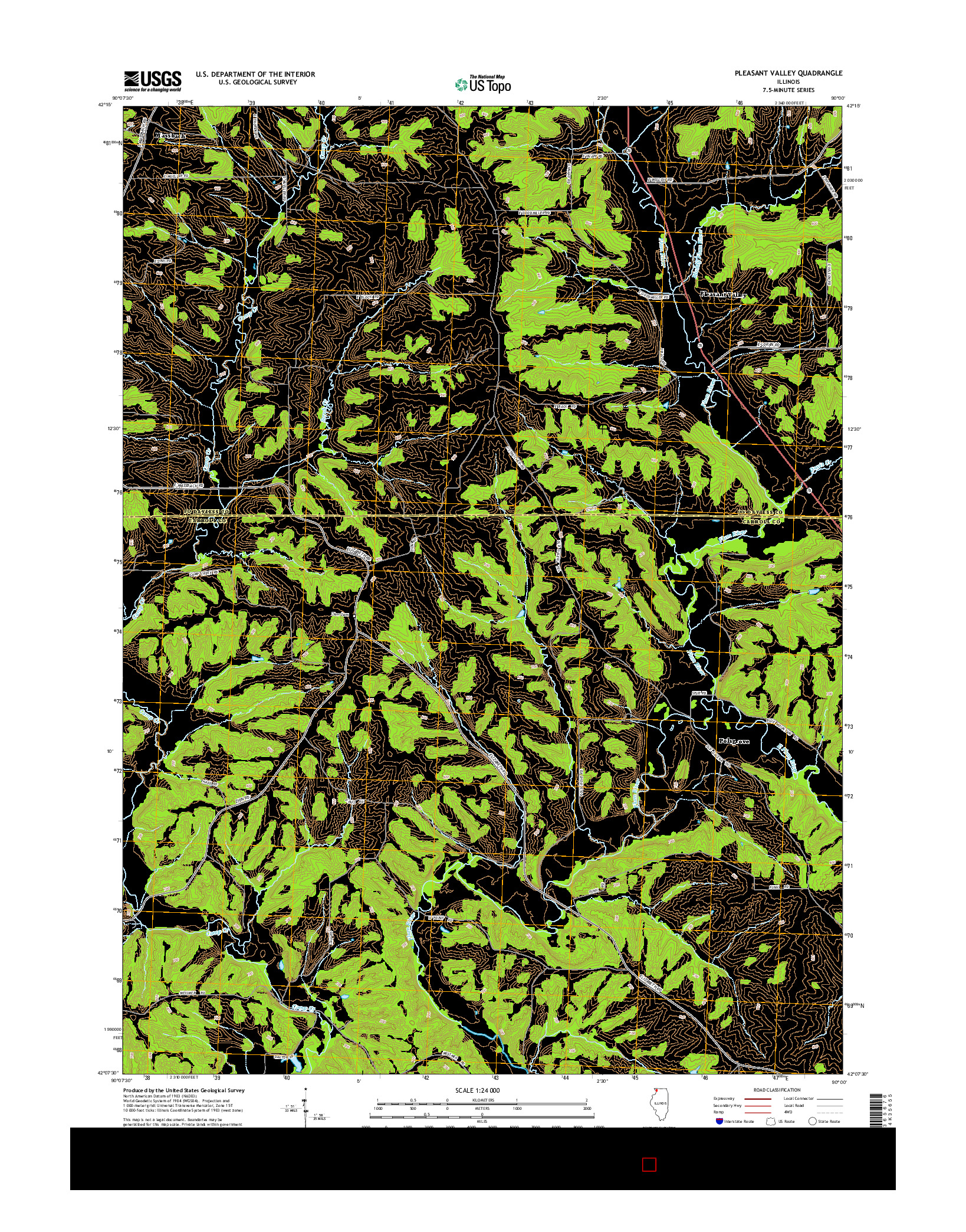 USGS US TOPO 7.5-MINUTE MAP FOR PLEASANT VALLEY, IL 2015