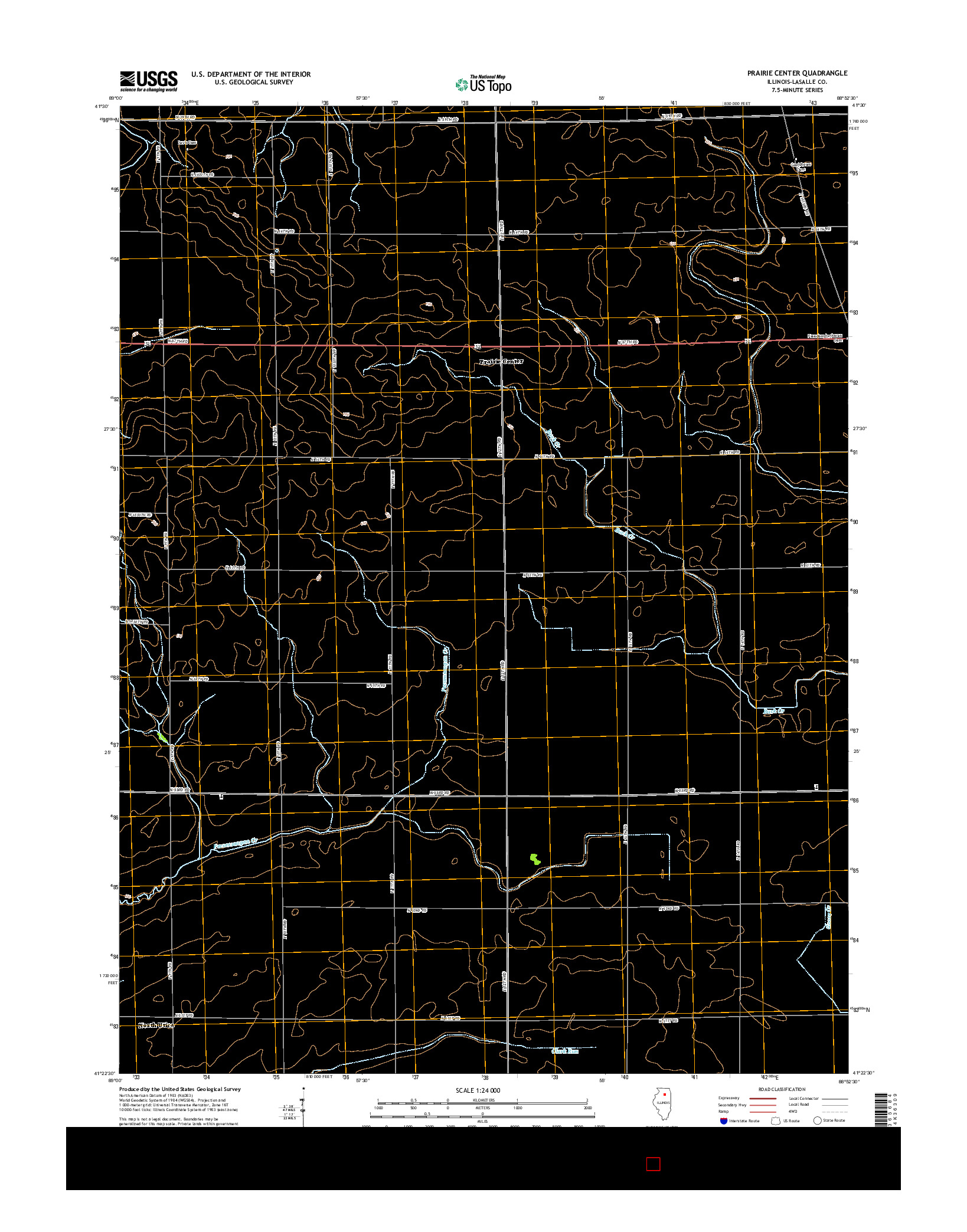USGS US TOPO 7.5-MINUTE MAP FOR PRAIRIE CENTER, IL 2015