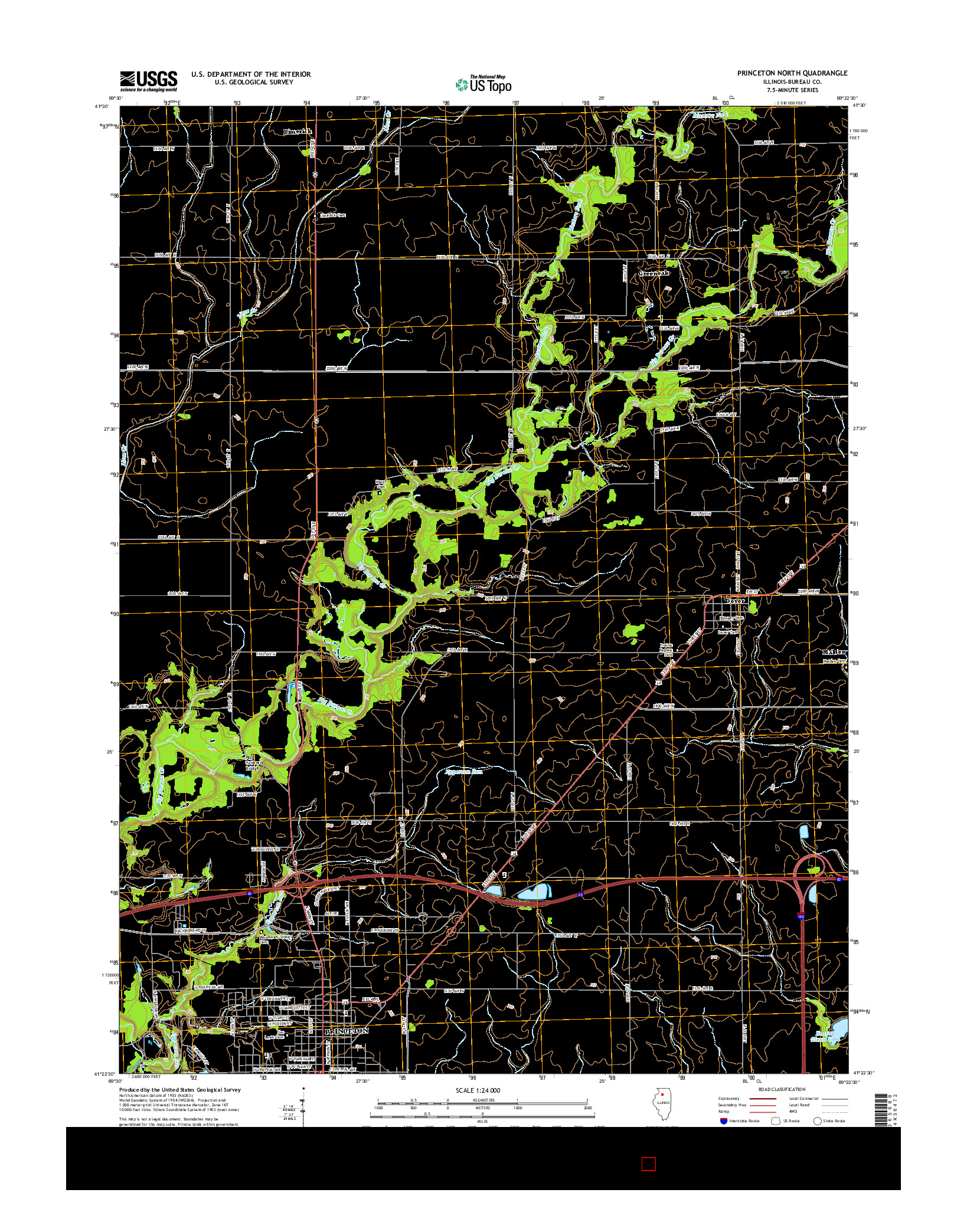 USGS US TOPO 7.5-MINUTE MAP FOR PRINCETON NORTH, IL 2015