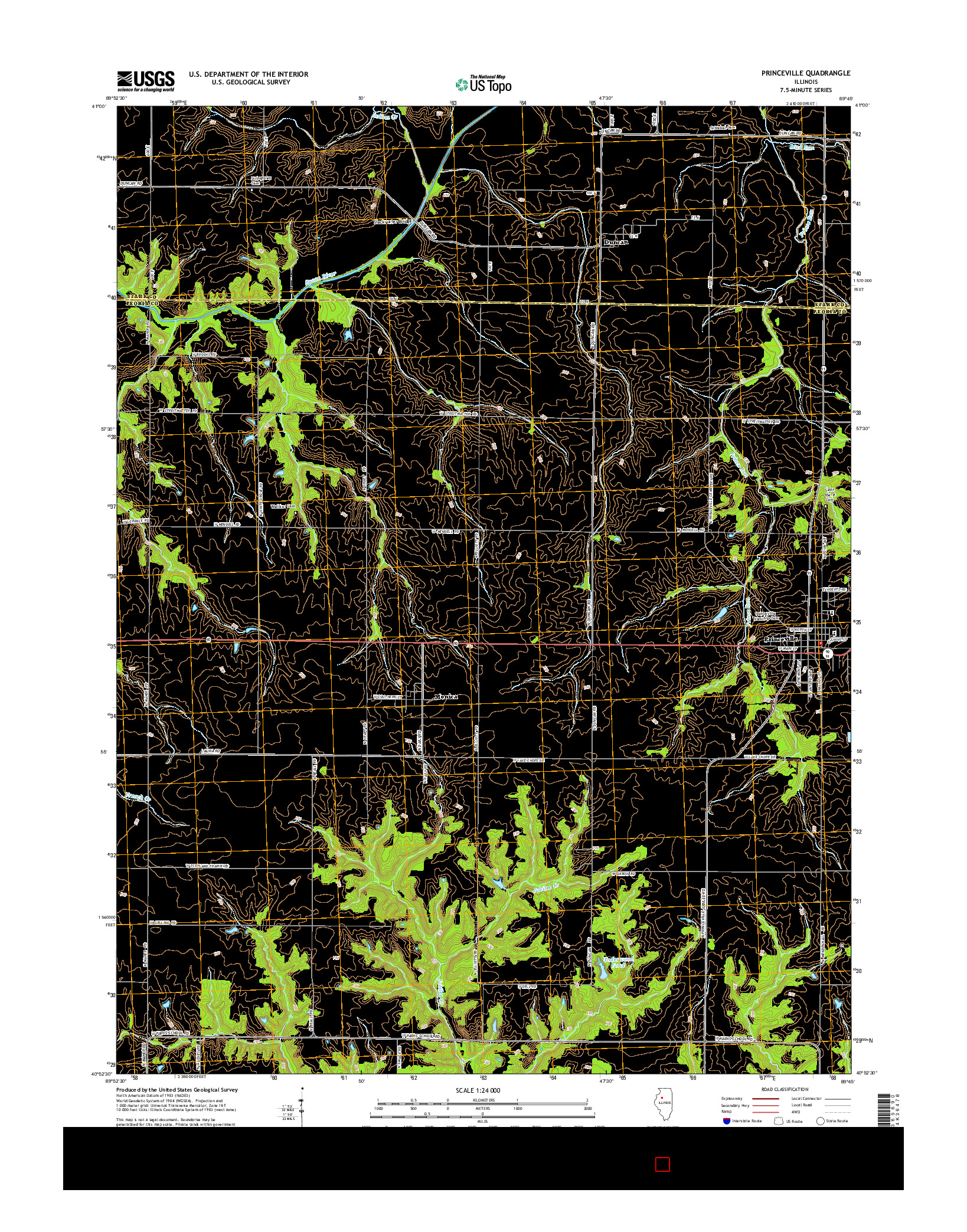 USGS US TOPO 7.5-MINUTE MAP FOR PRINCEVILLE, IL 2015