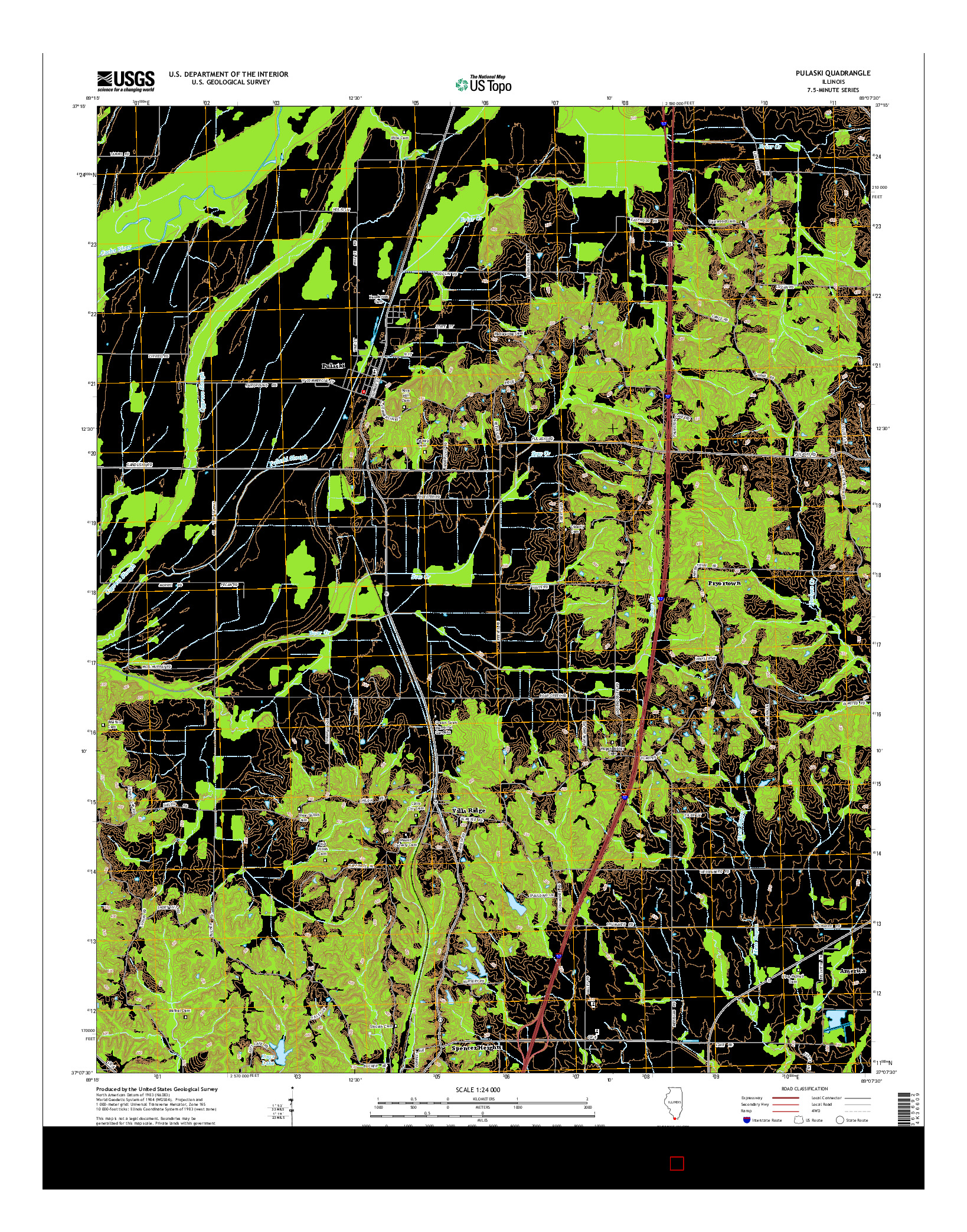 USGS US TOPO 7.5-MINUTE MAP FOR PULASKI, IL 2015