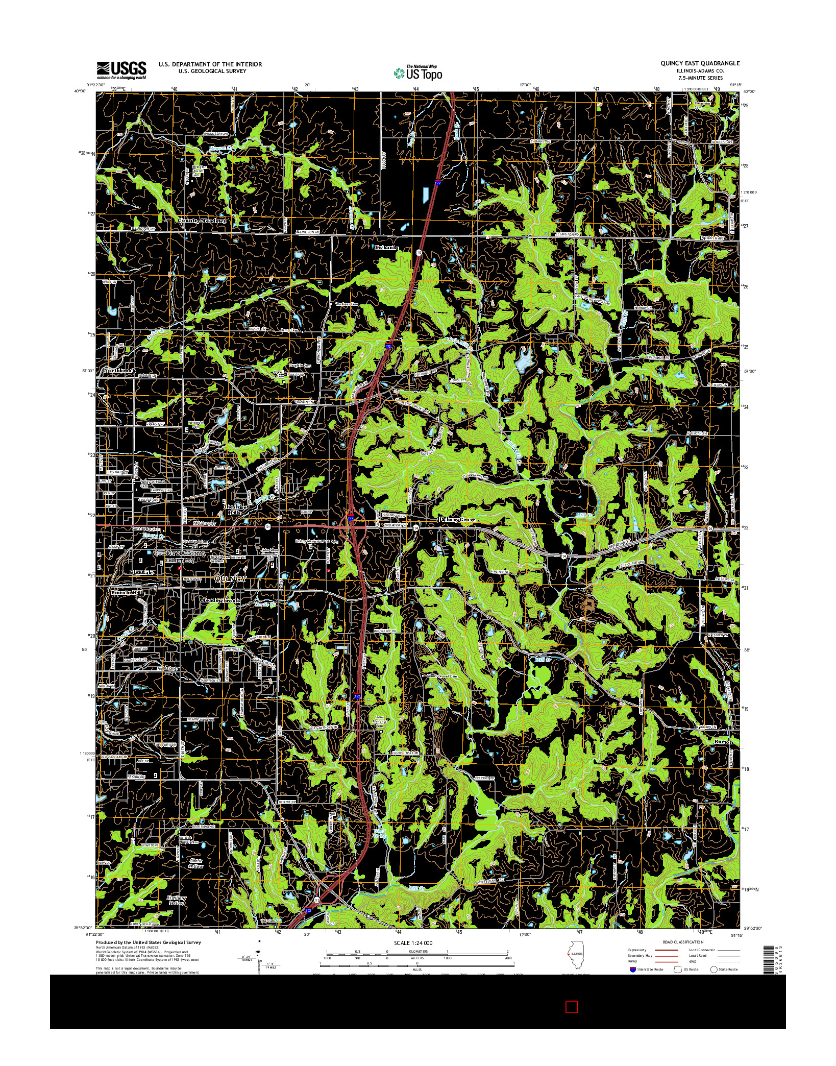 USGS US TOPO 7.5-MINUTE MAP FOR QUINCY EAST, IL 2015