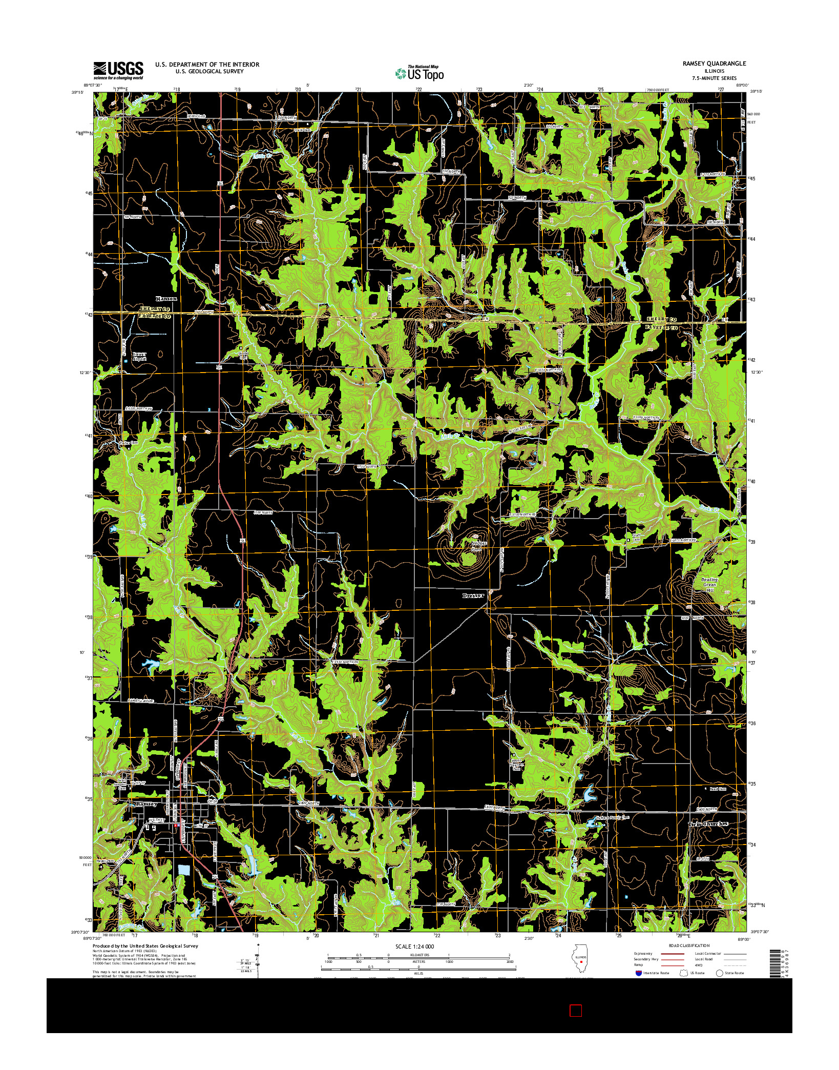 USGS US TOPO 7.5-MINUTE MAP FOR RAMSEY, IL 2015