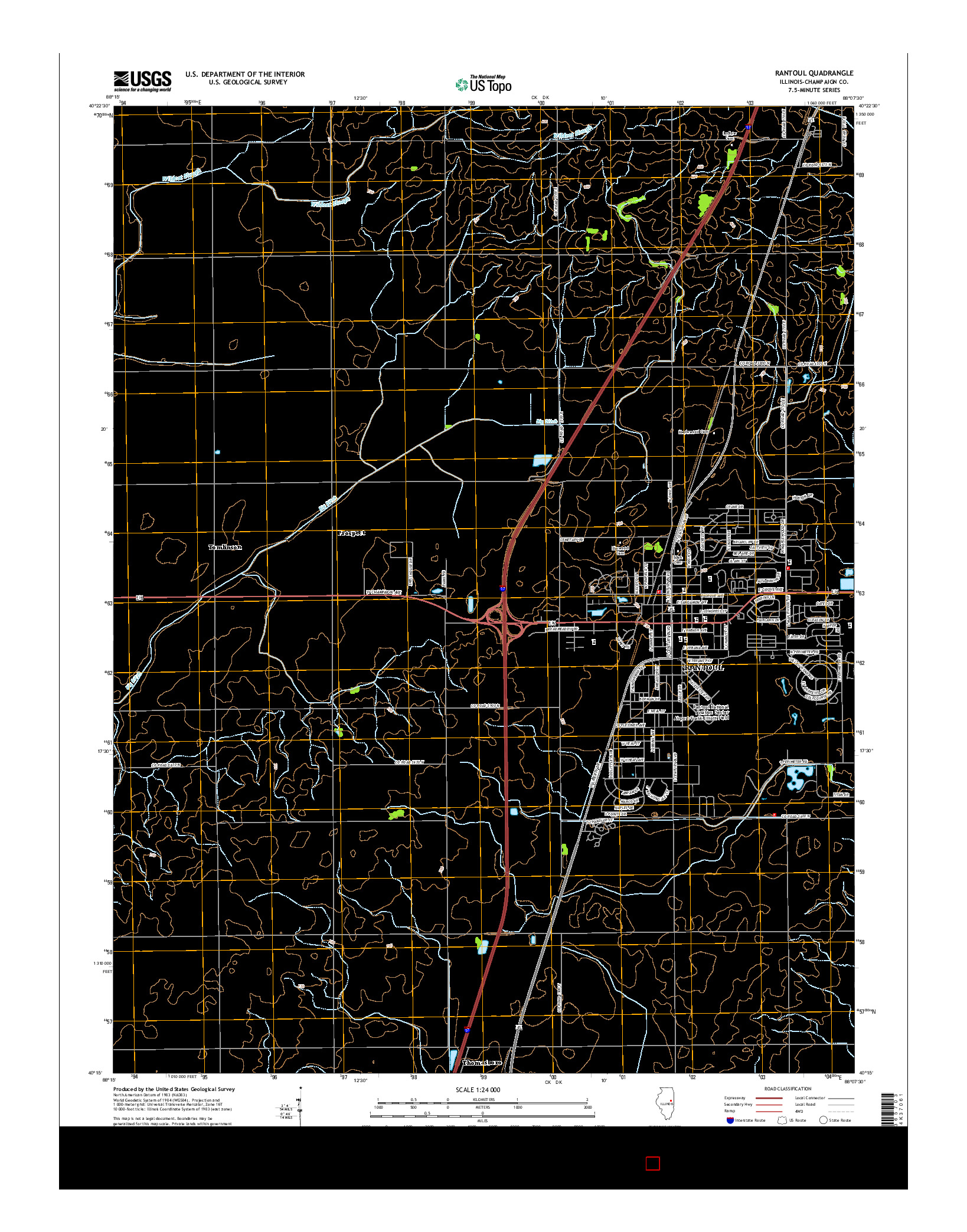 USGS US TOPO 7.5-MINUTE MAP FOR RANTOUL, IL 2015