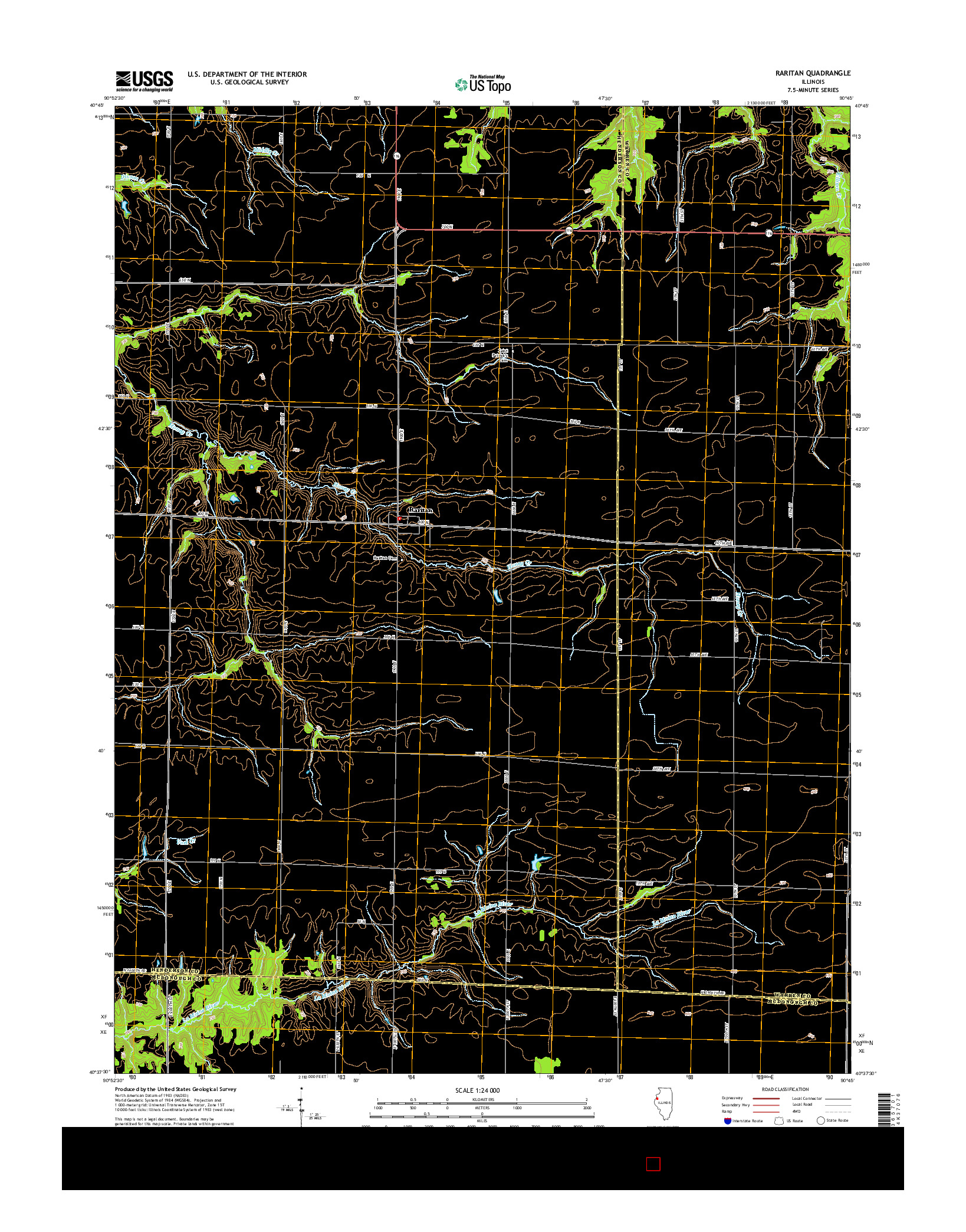 USGS US TOPO 7.5-MINUTE MAP FOR RARITAN, IL 2015