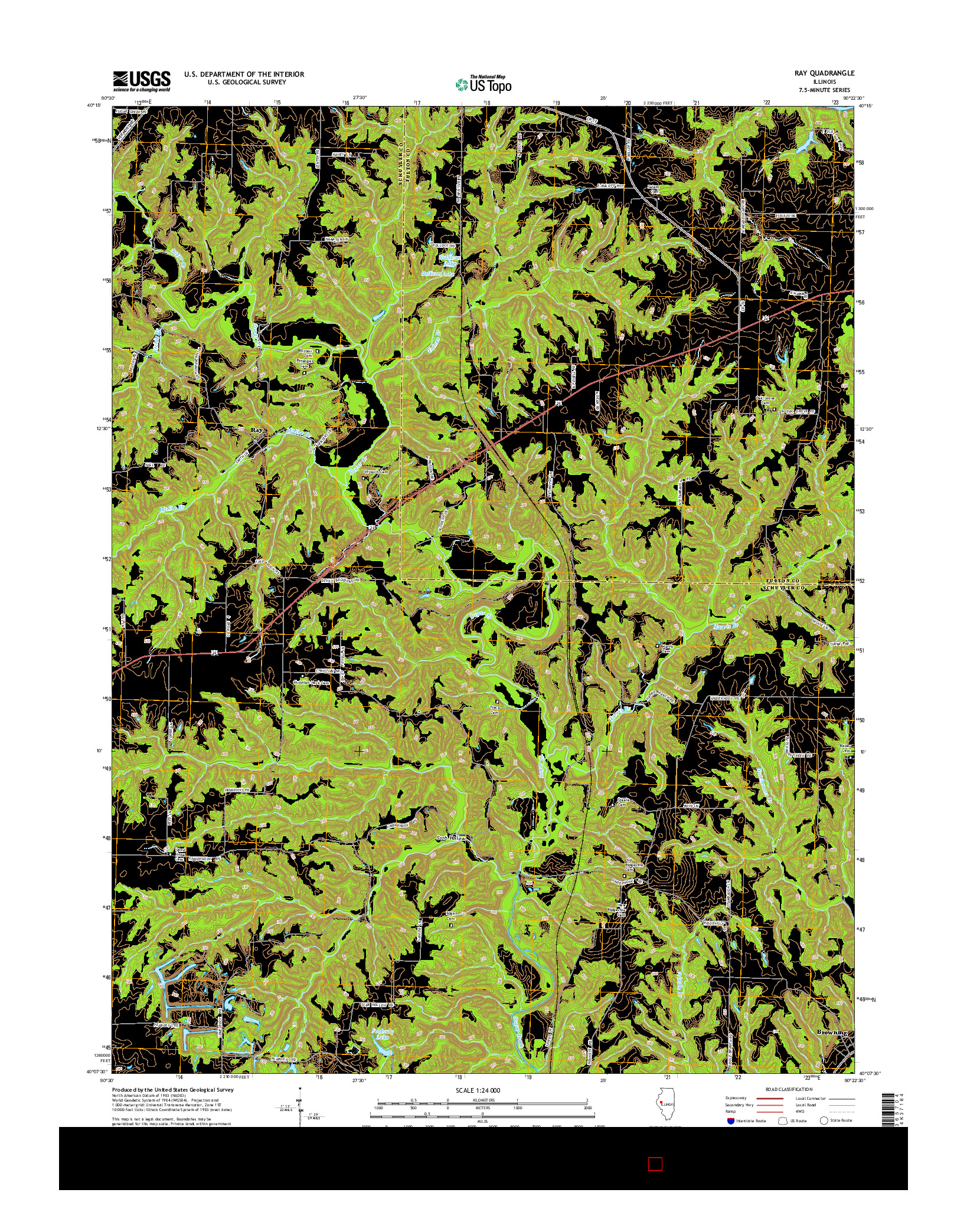 USGS US TOPO 7.5-MINUTE MAP FOR RAY, IL 2015