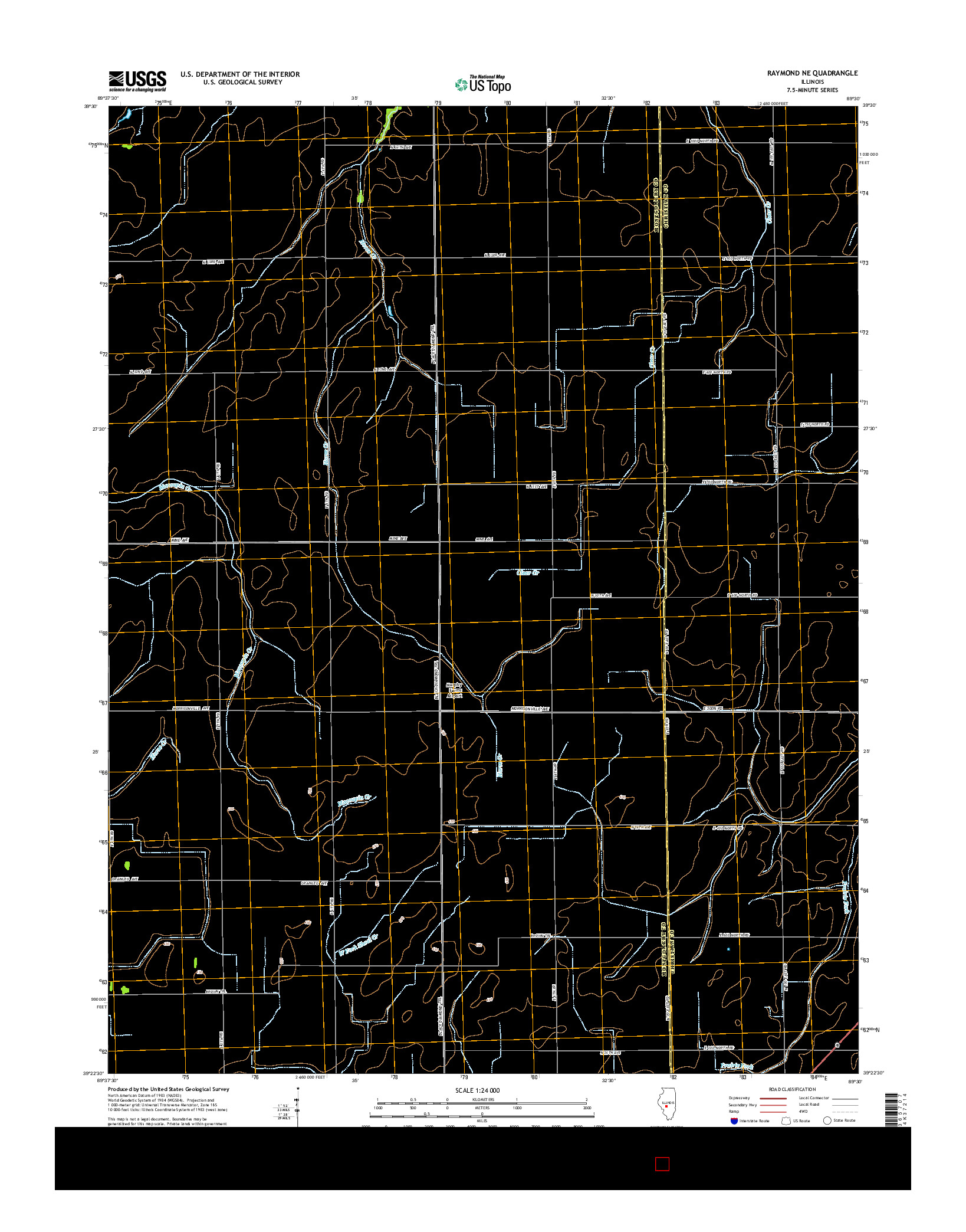 USGS US TOPO 7.5-MINUTE MAP FOR RAYMOND NE, IL 2015