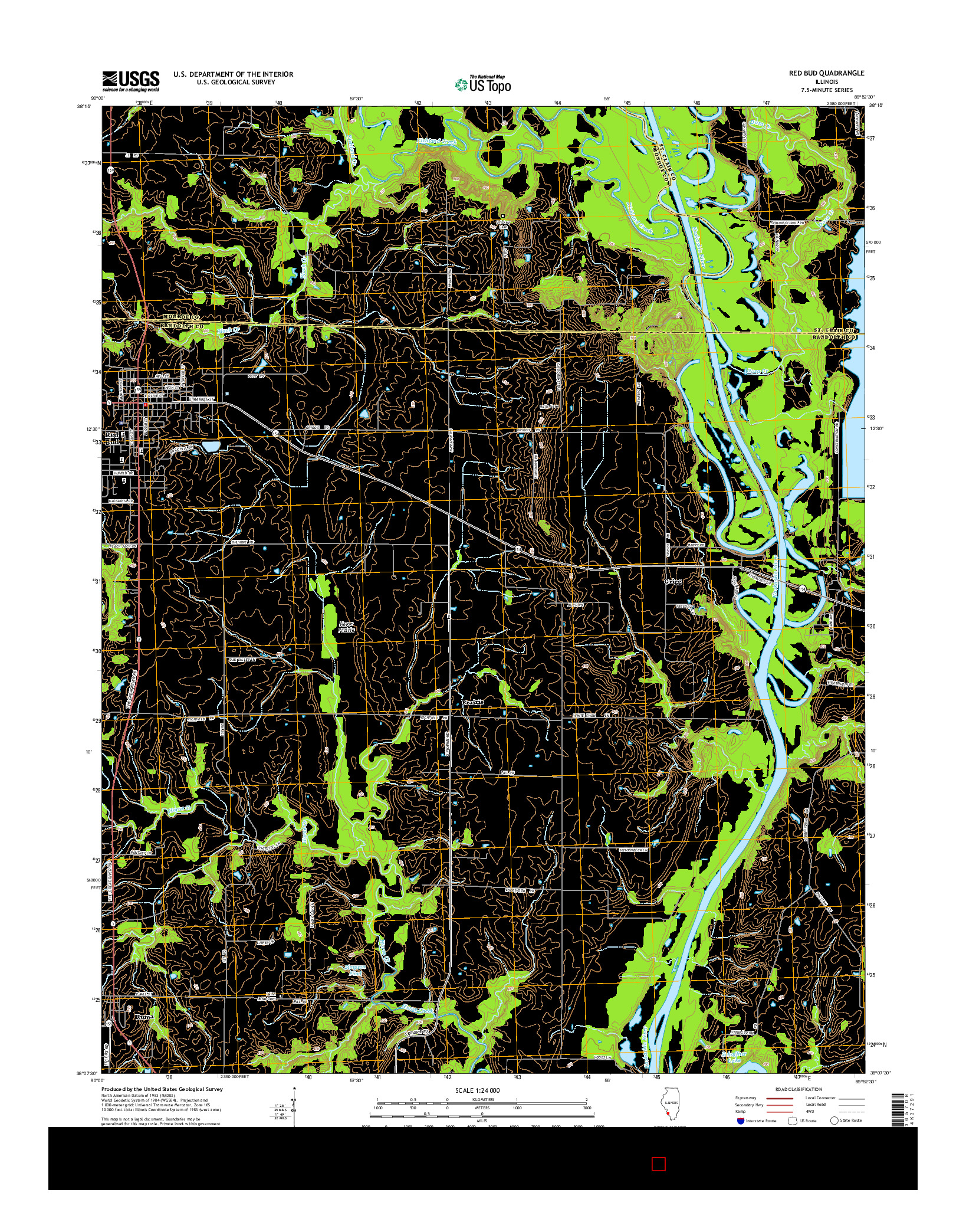 USGS US TOPO 7.5-MINUTE MAP FOR RED BUD, IL 2015