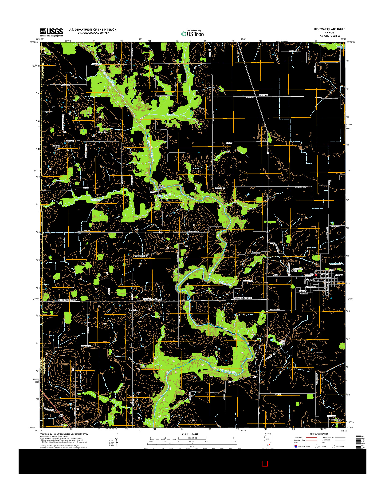 USGS US TOPO 7.5-MINUTE MAP FOR RIDGWAY, IL 2015