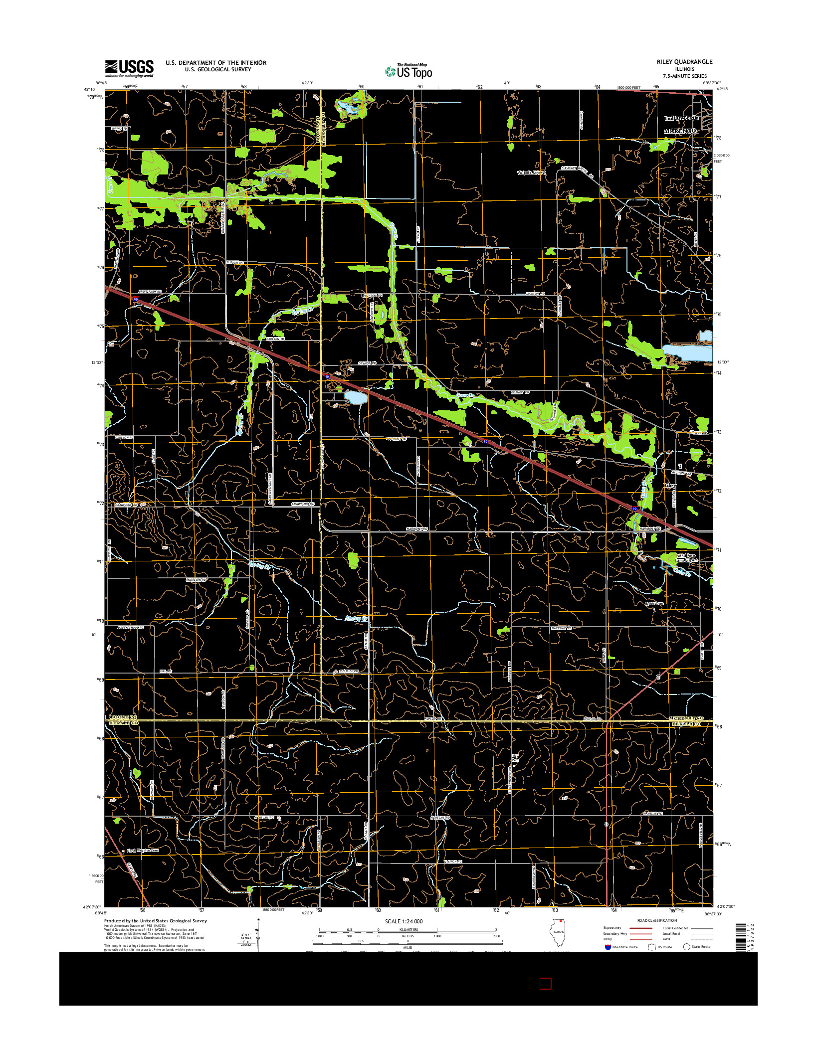 USGS US TOPO 7.5-MINUTE MAP FOR RILEY, IL 2015