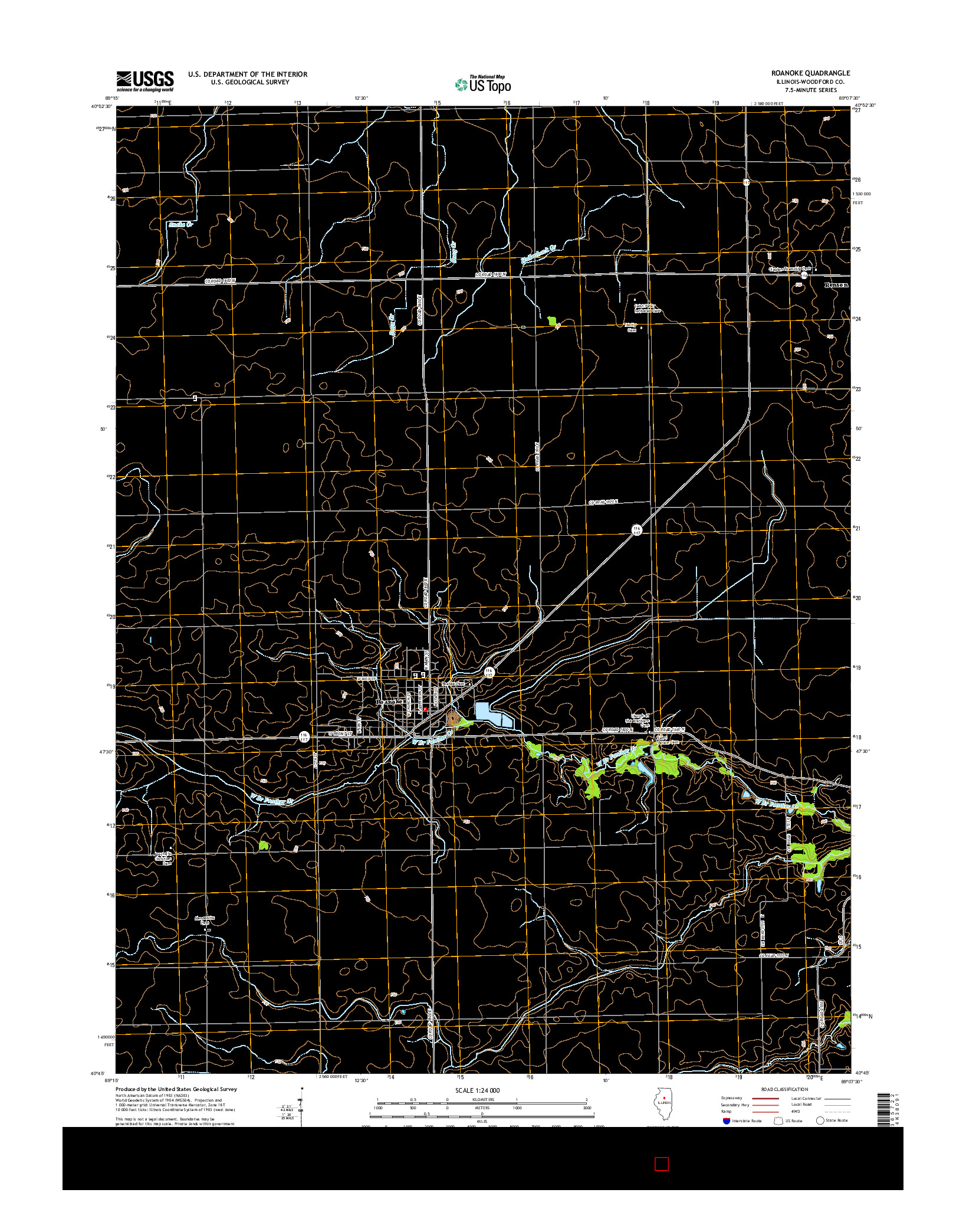 USGS US TOPO 7.5-MINUTE MAP FOR ROANOKE, IL 2015