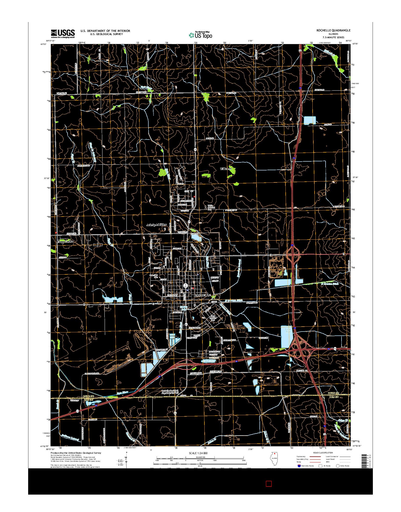 USGS US TOPO 7.5-MINUTE MAP FOR ROCHELLE, IL 2015
