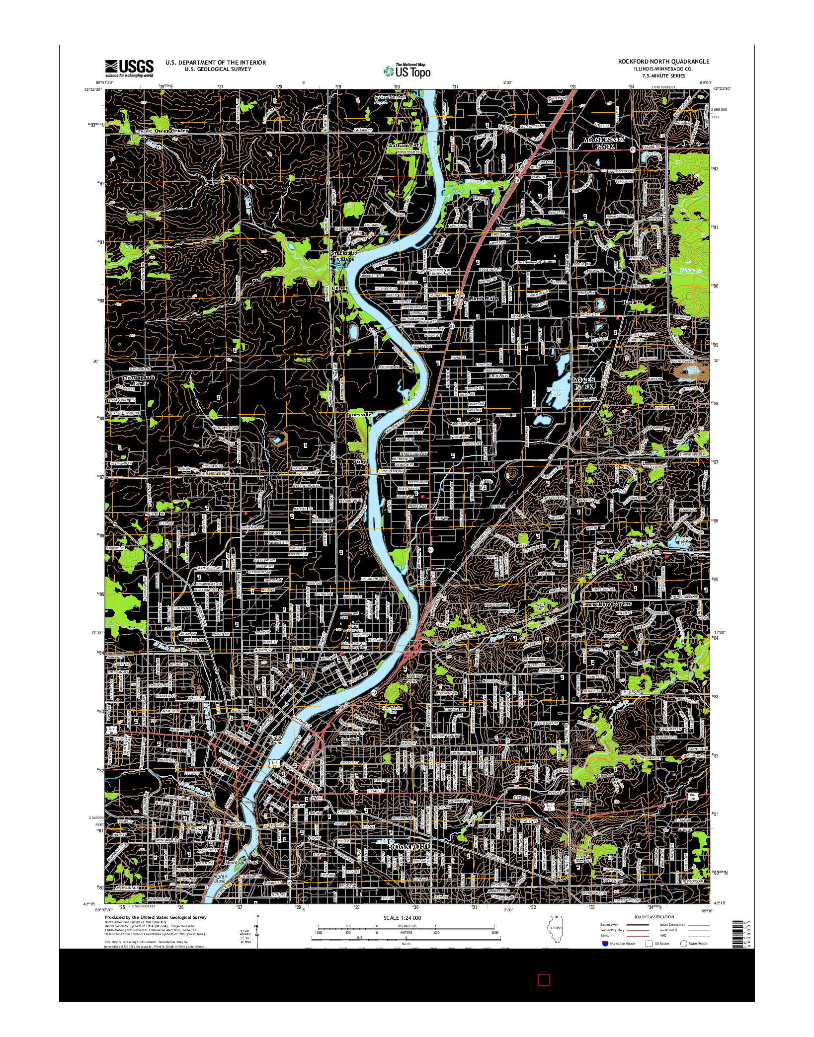 USGS US TOPO 7.5-MINUTE MAP FOR ROCKFORD NORTH, IL 2015