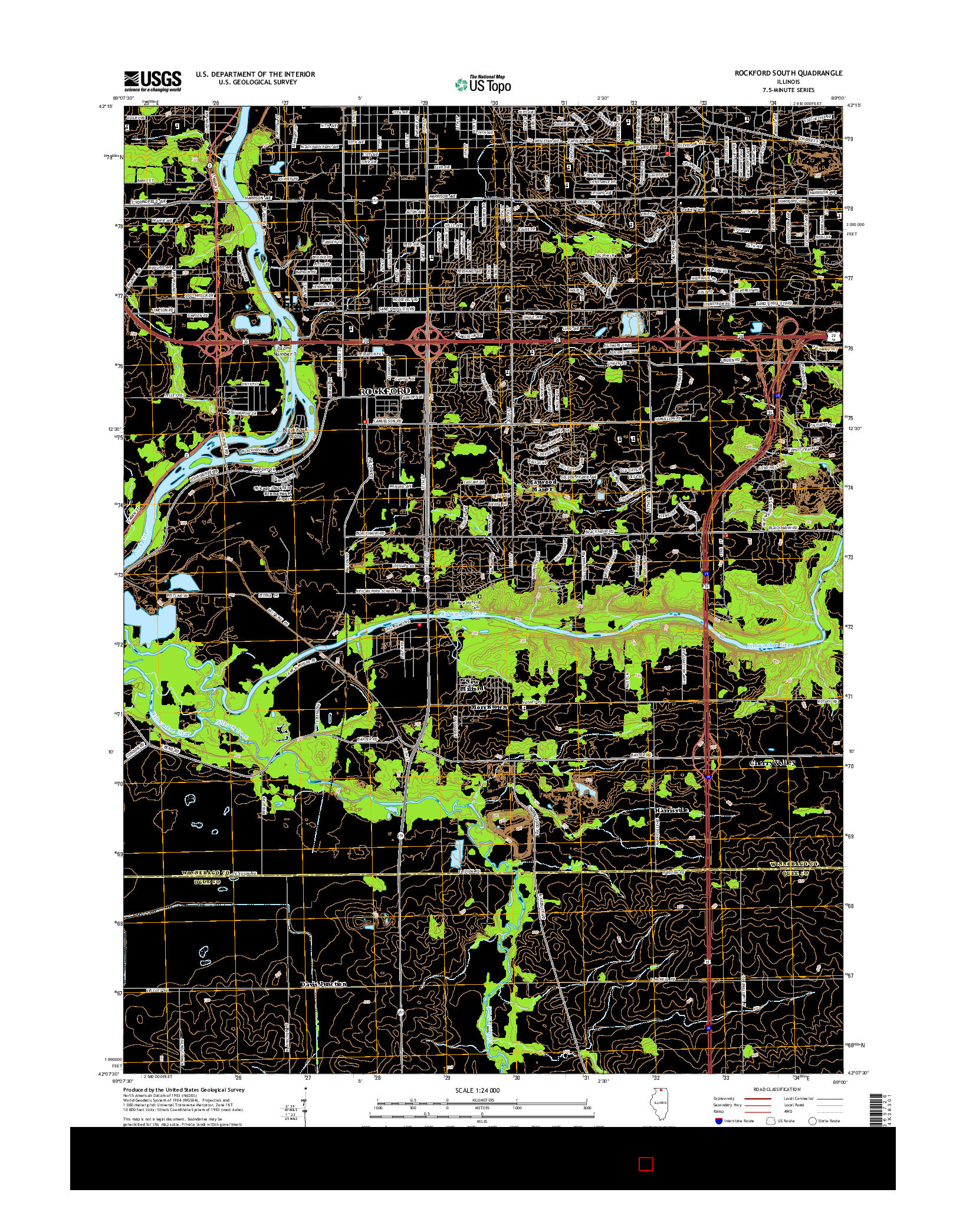 USGS US TOPO 7.5-MINUTE MAP FOR ROCKFORD SOUTH, IL 2015