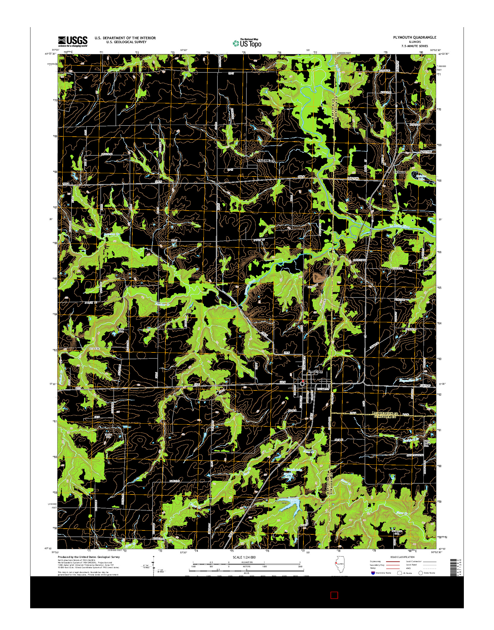 USGS US TOPO 7.5-MINUTE MAP FOR PLYMOUTH, IL 2015