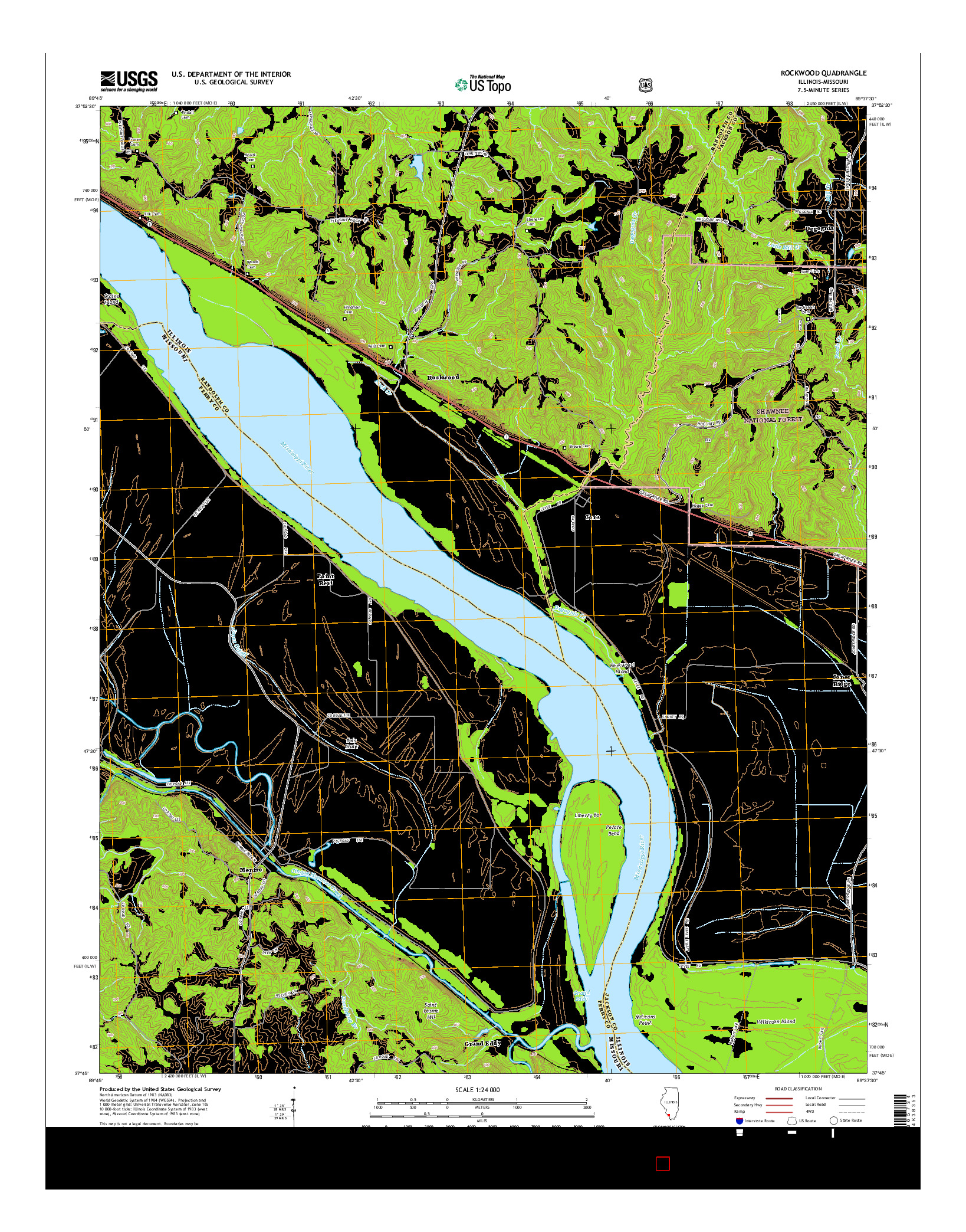 USGS US TOPO 7.5-MINUTE MAP FOR ROCKWOOD, IL-MO 2015