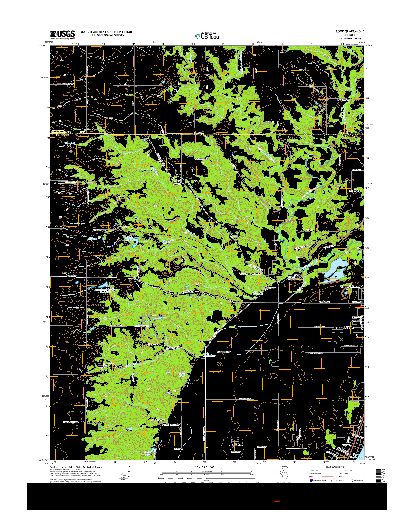 USGS US TOPO 7.5-MINUTE MAP FOR ROME, IL 2015