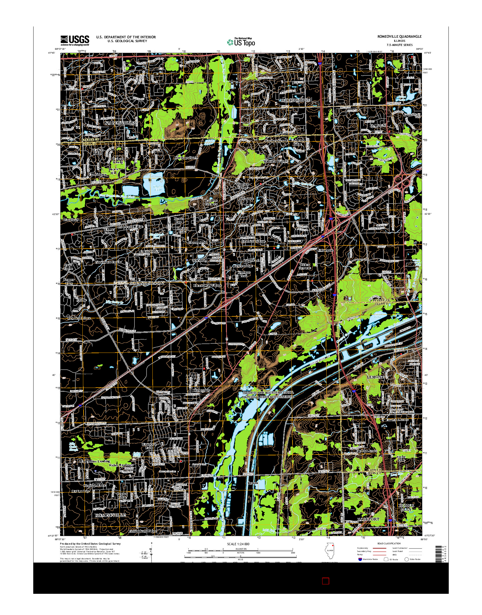 USGS US TOPO 7.5-MINUTE MAP FOR ROMEOVILLE, IL 2015