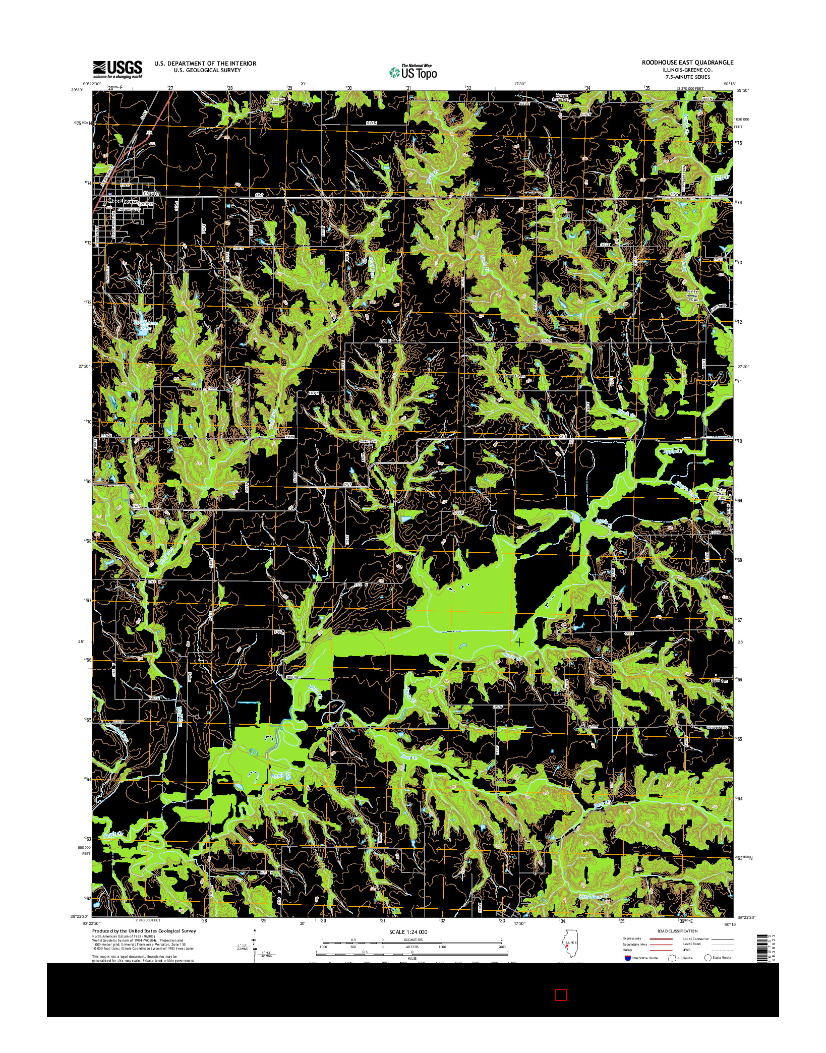 USGS US TOPO 7.5-MINUTE MAP FOR ROODHOUSE EAST, IL 2015