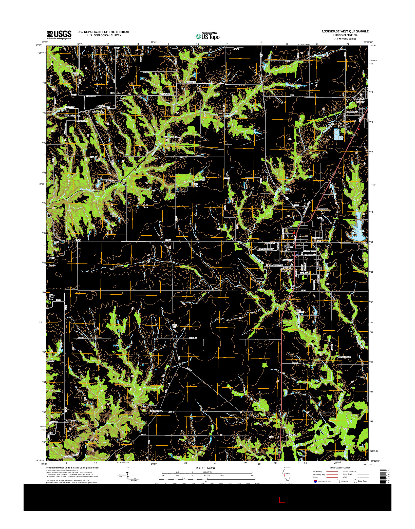 USGS US TOPO 7.5-MINUTE MAP FOR ROODHOUSE WEST, IL 2015
