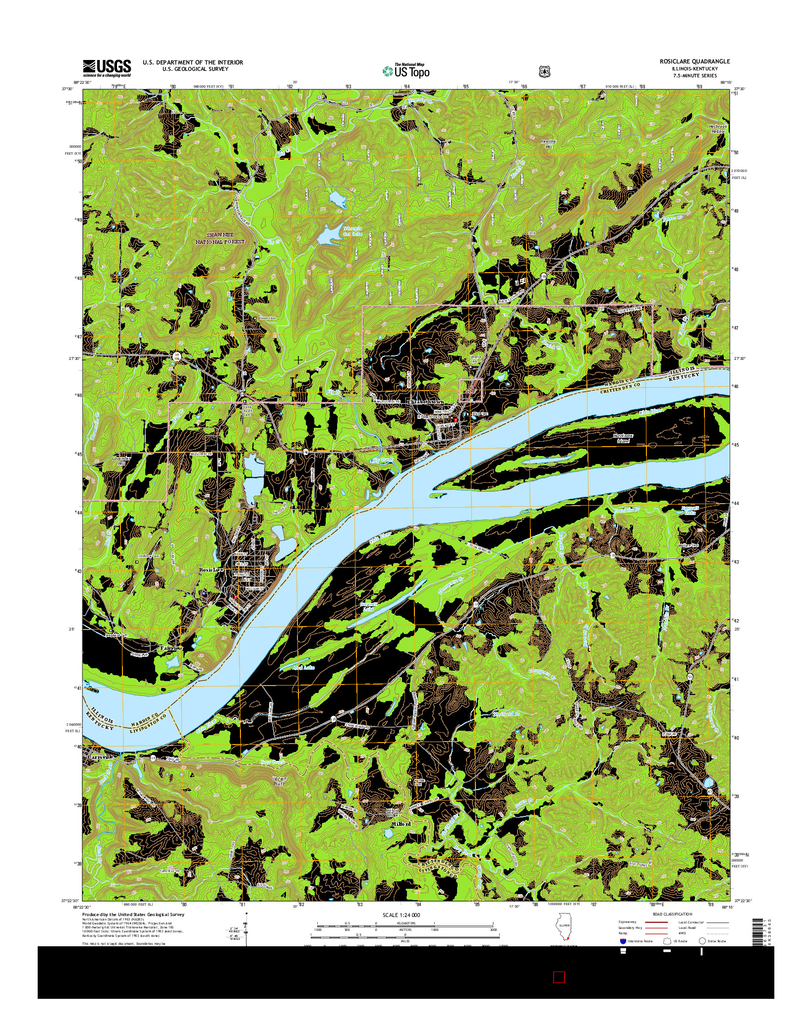 USGS US TOPO 7.5-MINUTE MAP FOR ROSICLARE, IL-KY 2015