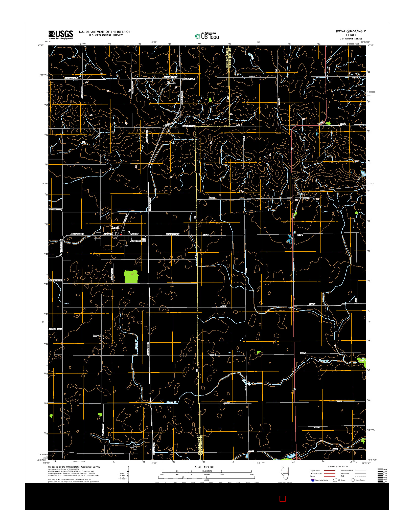 USGS US TOPO 7.5-MINUTE MAP FOR ROYAL, IL 2015