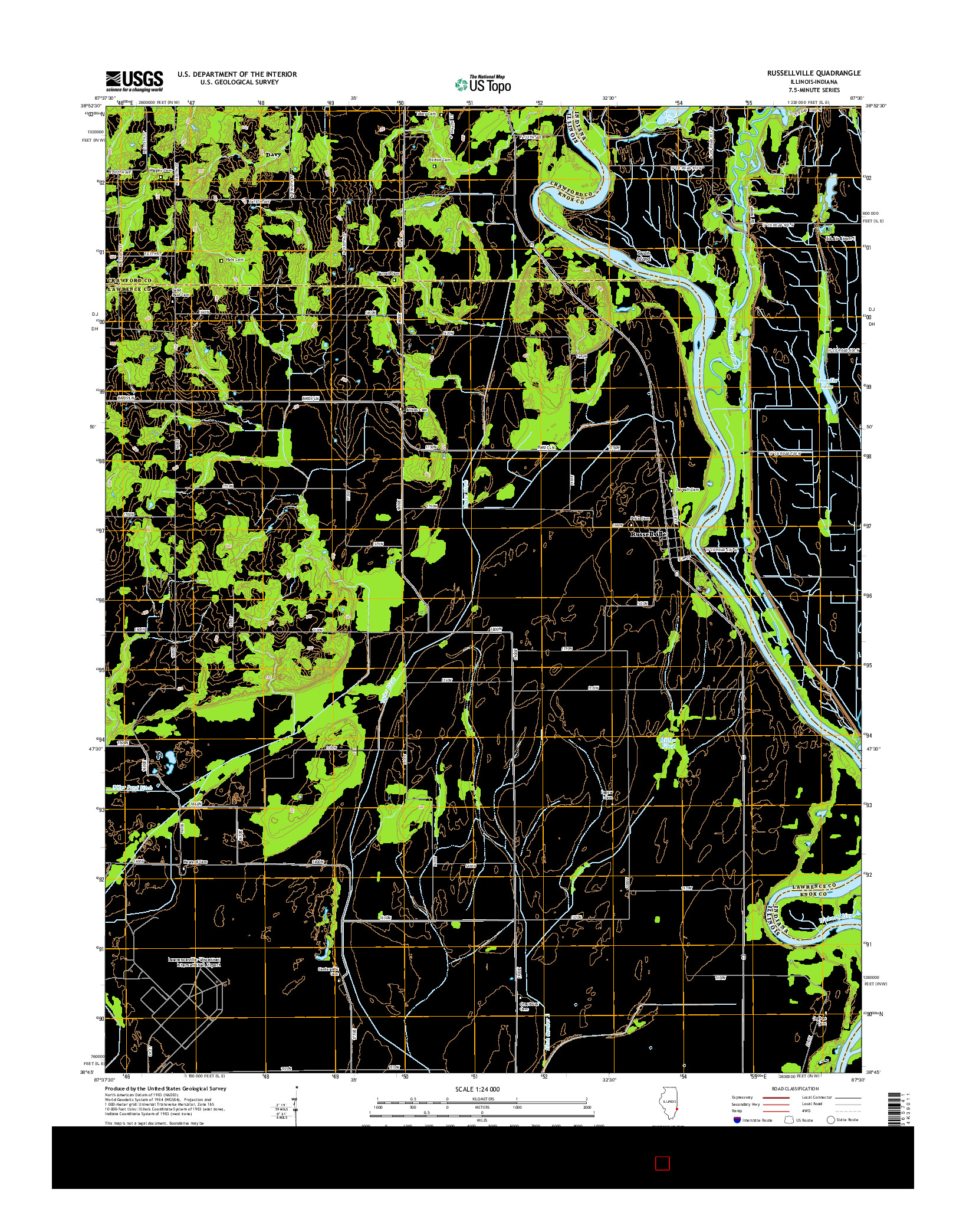 USGS US TOPO 7.5-MINUTE MAP FOR RUSSELLVILLE, IL-IN 2015