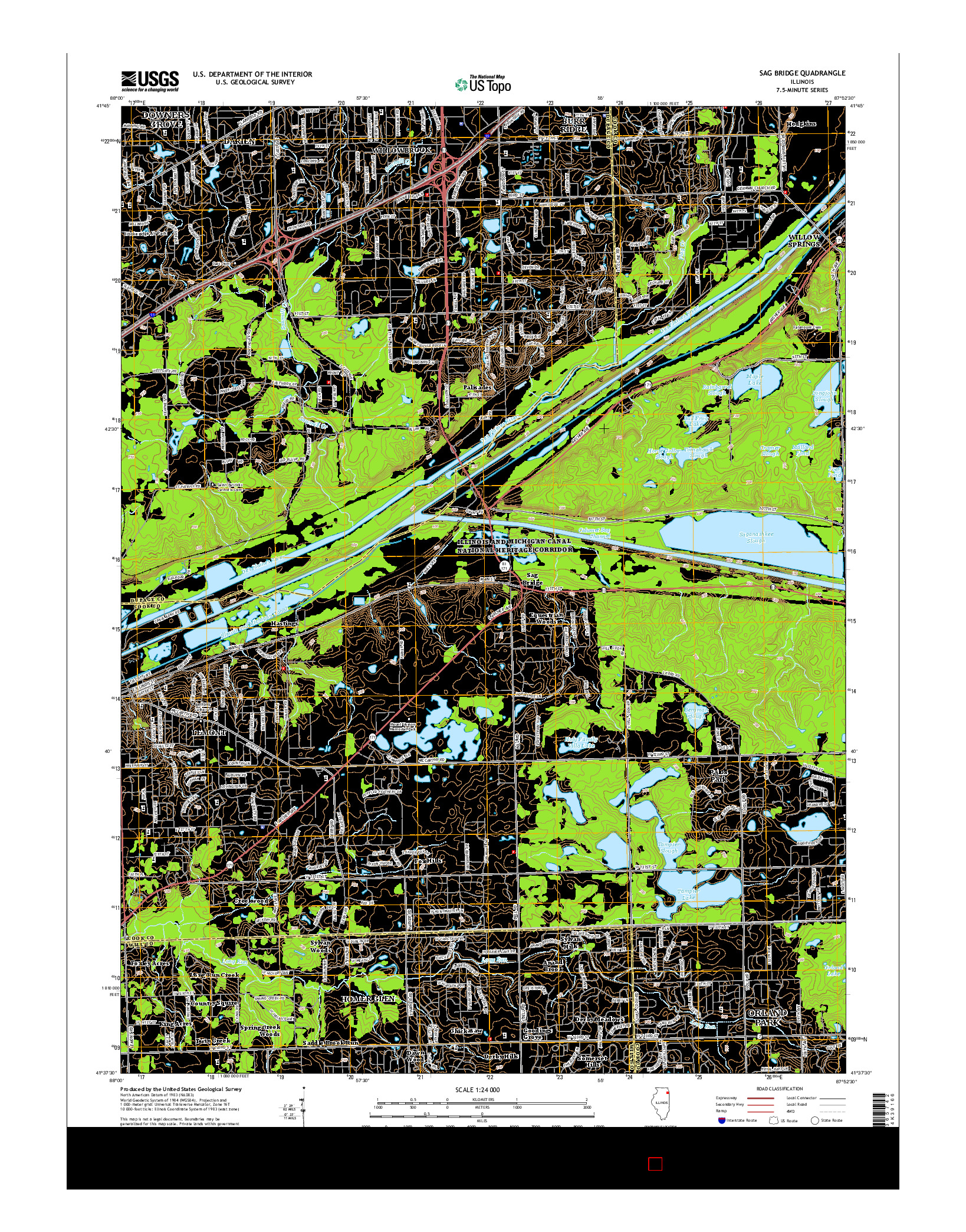 USGS US TOPO 7.5-MINUTE MAP FOR SAG BRIDGE, IL 2015