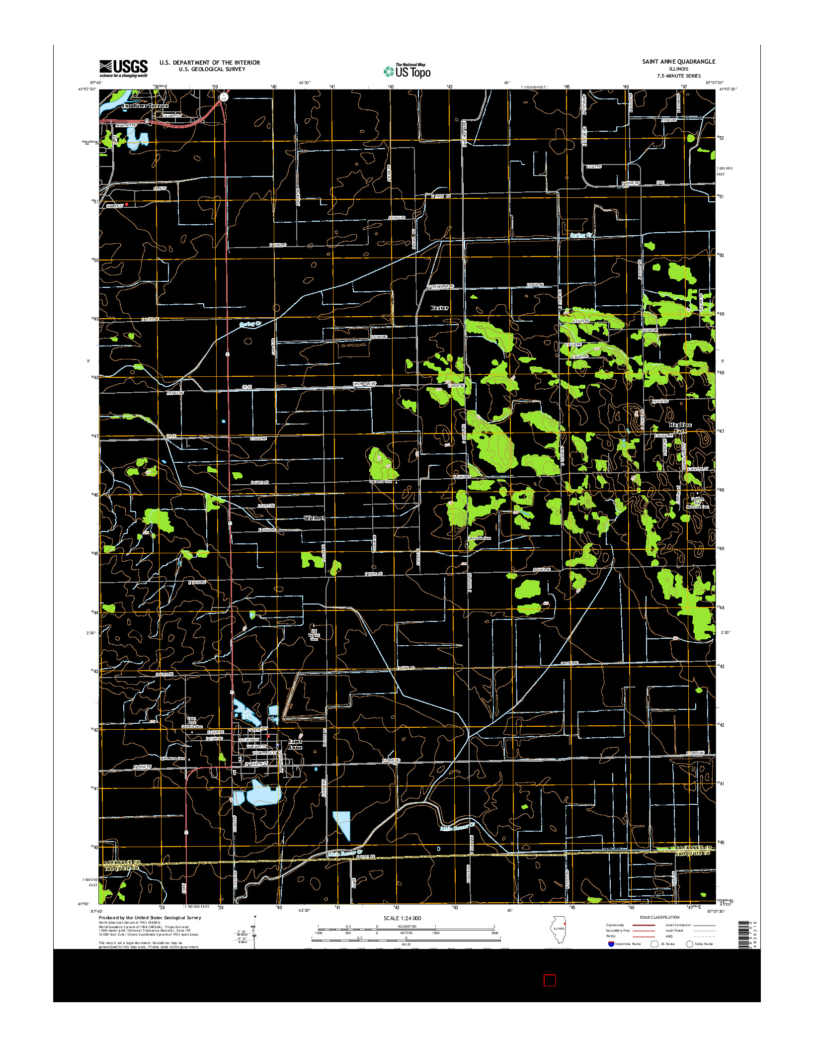 USGS US TOPO 7.5-MINUTE MAP FOR SAINT ANNE, IL 2015