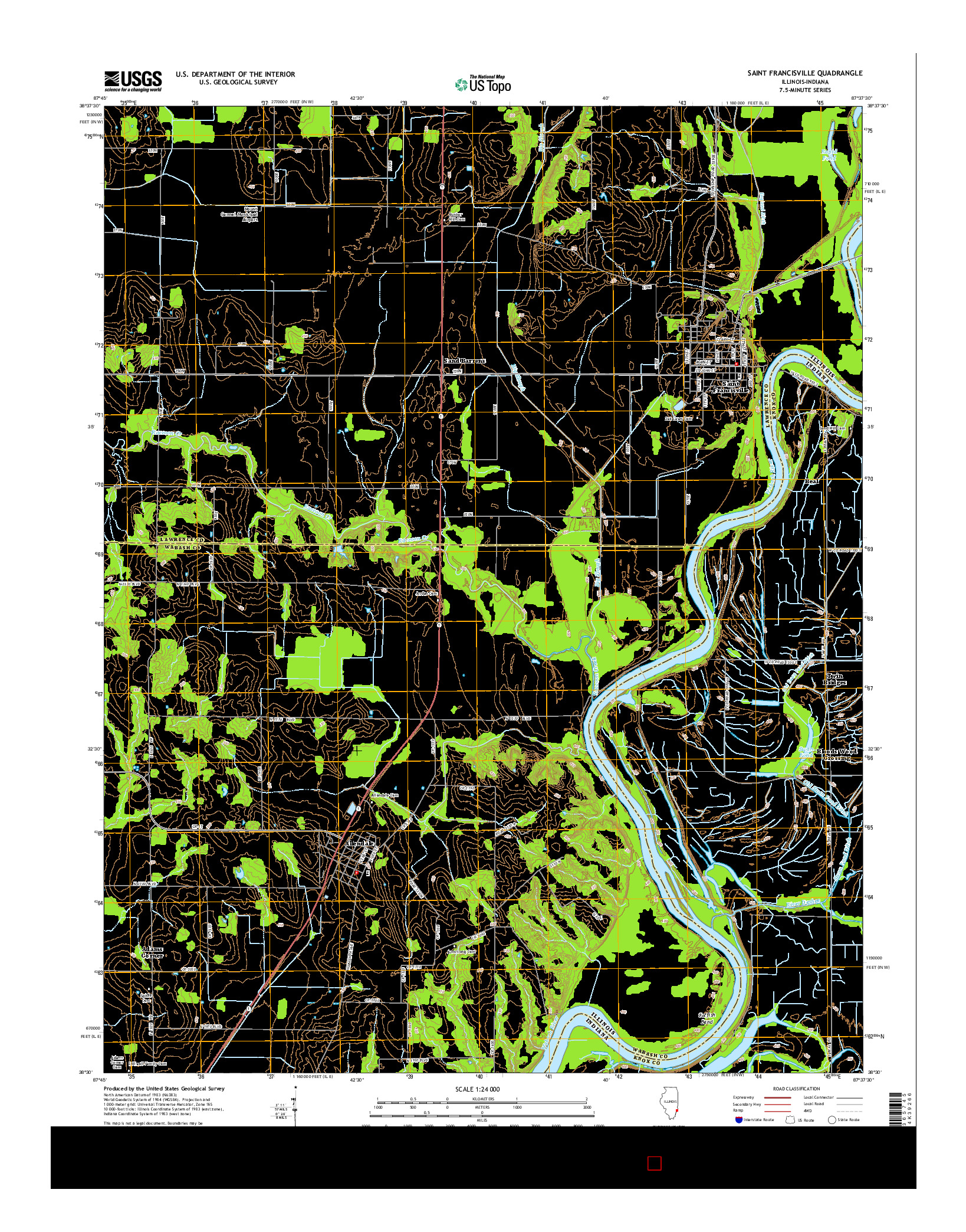 USGS US TOPO 7.5-MINUTE MAP FOR SAINT FRANCISVILLE, IL-IN 2015