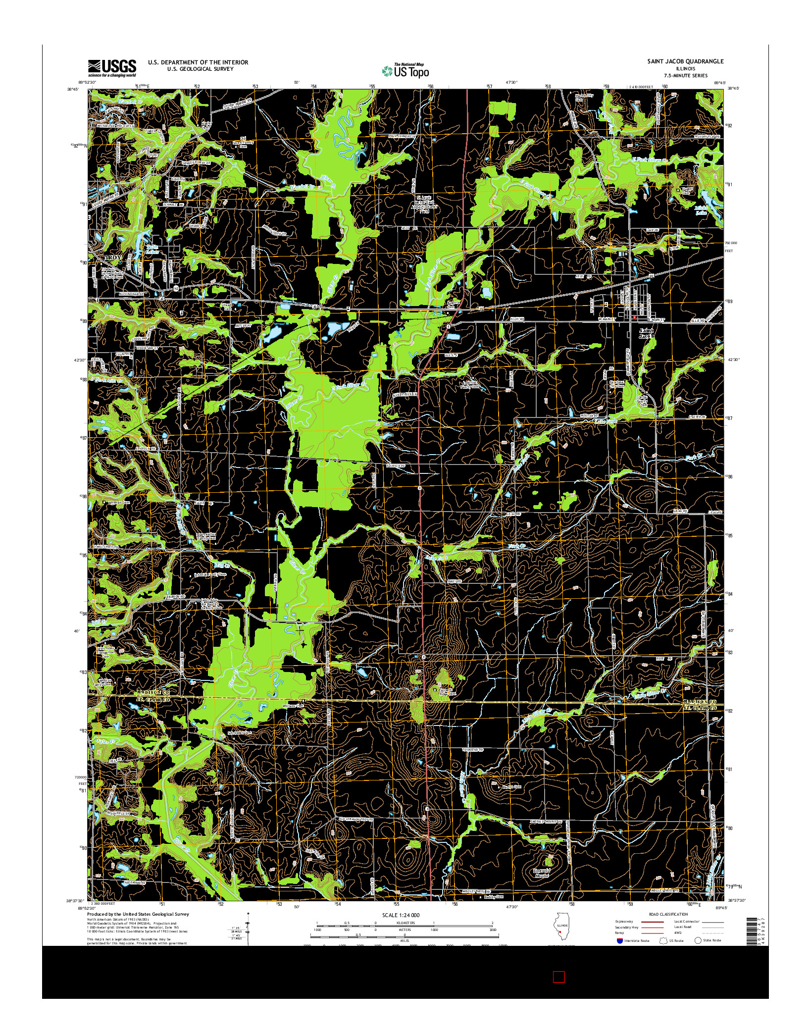 USGS US TOPO 7.5-MINUTE MAP FOR SAINT JACOB, IL 2015
