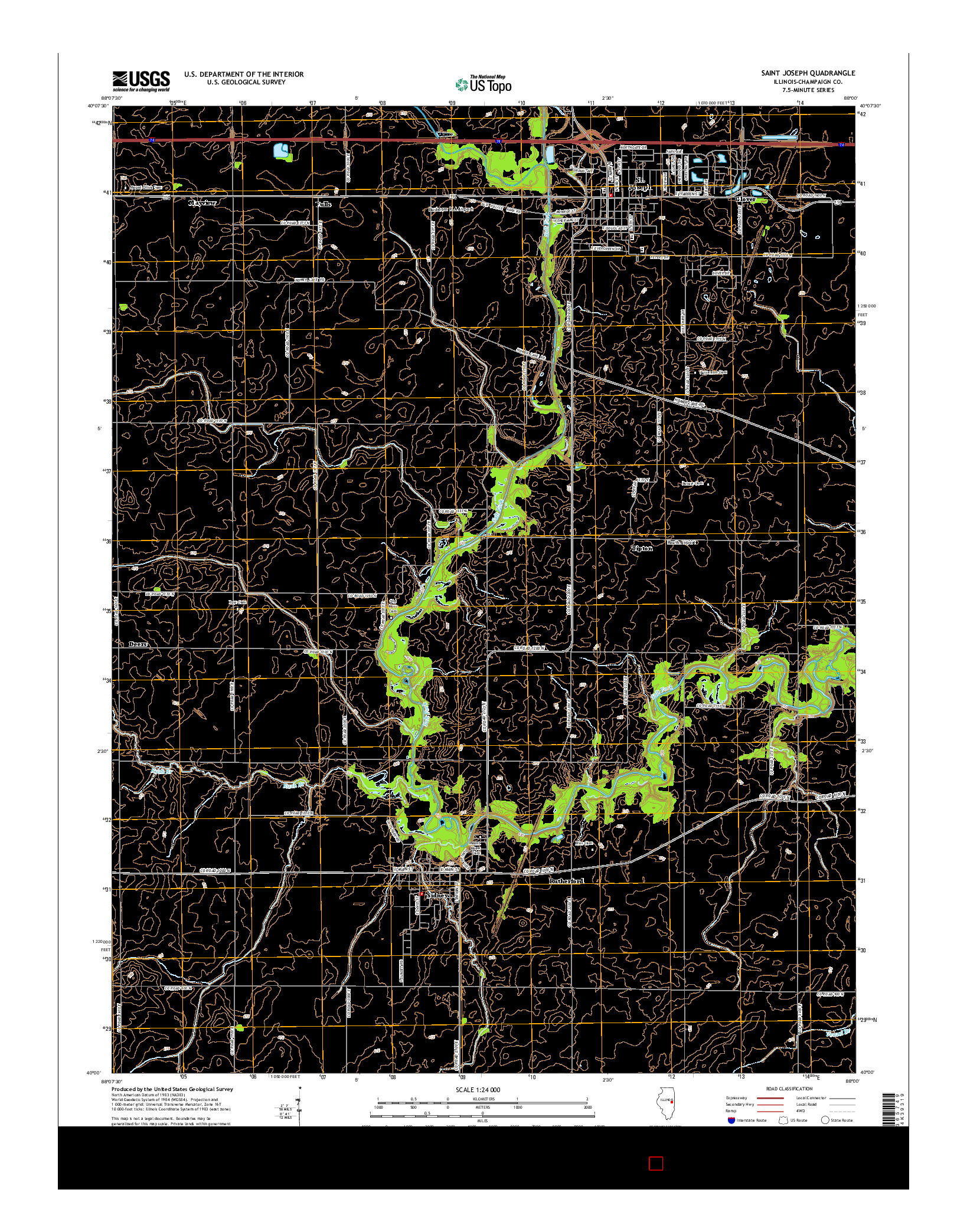 USGS US TOPO 7.5-MINUTE MAP FOR SAINT JOSEPH, IL 2015