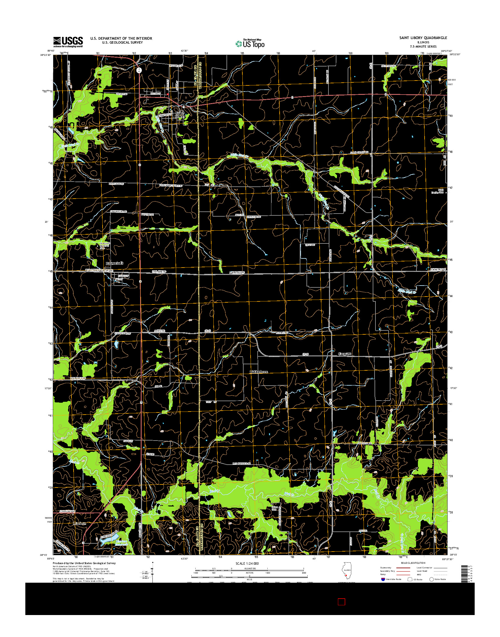 USGS US TOPO 7.5-MINUTE MAP FOR SAINT LIBORY, IL 2015