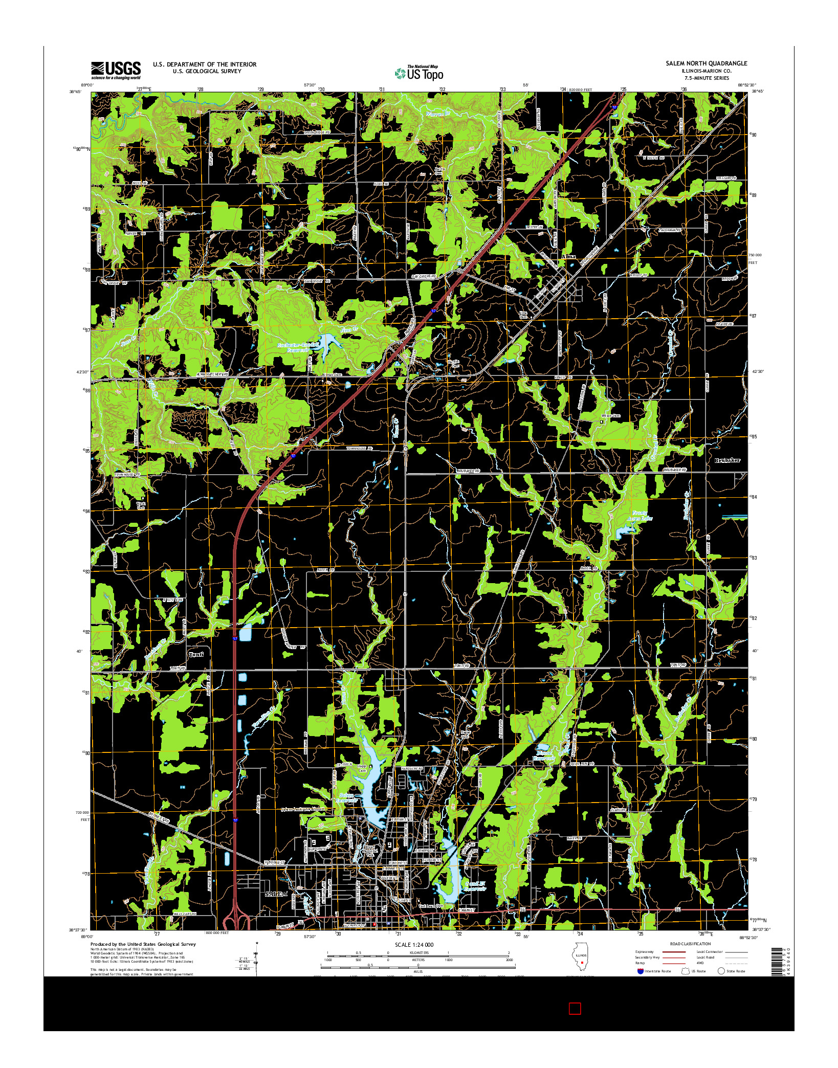 USGS US TOPO 7.5-MINUTE MAP FOR SALEM NORTH, IL 2015