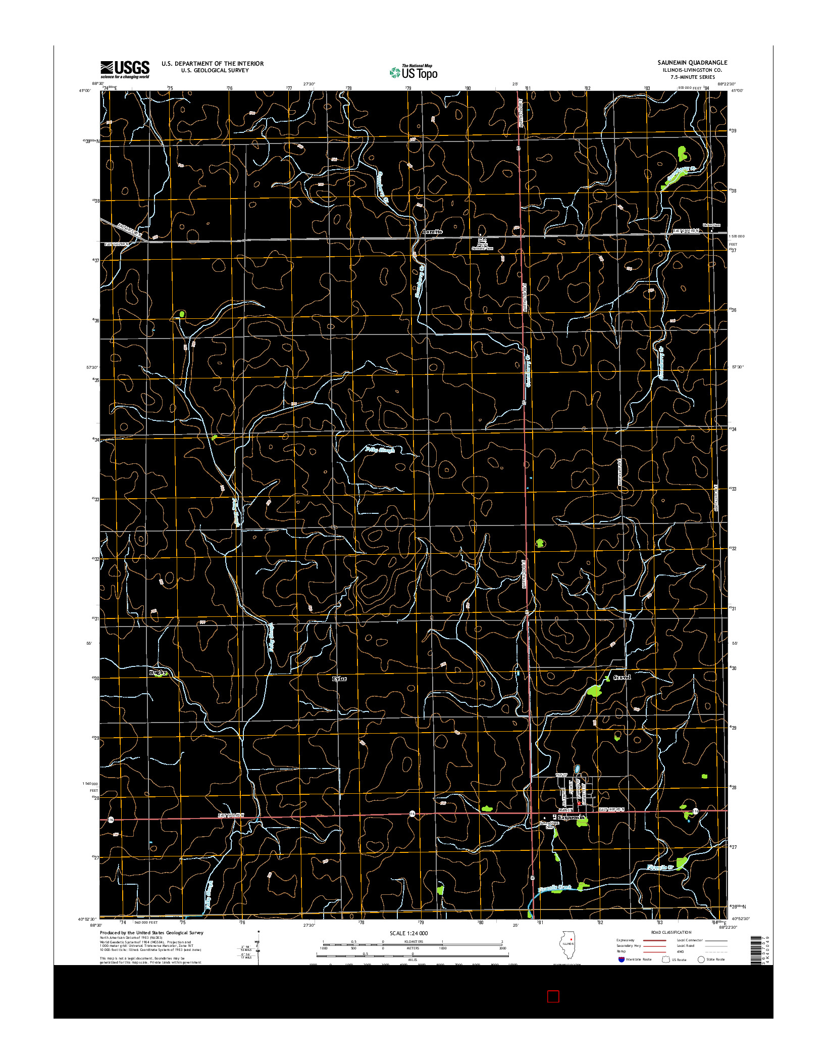USGS US TOPO 7.5-MINUTE MAP FOR SAUNEMIN, IL 2015