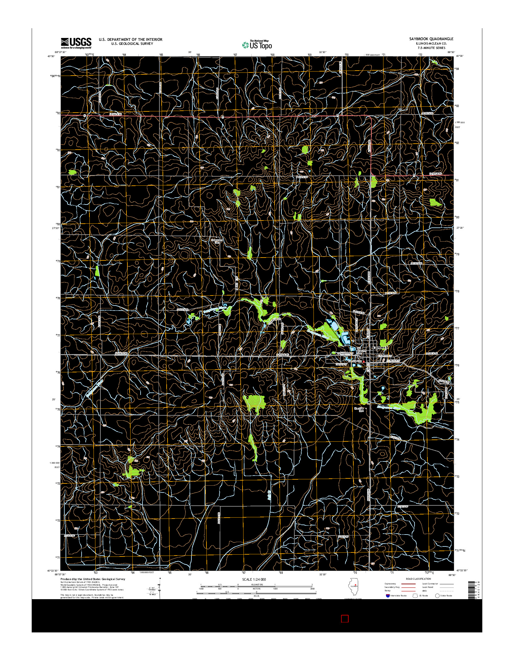 USGS US TOPO 7.5-MINUTE MAP FOR SAYBROOK, IL 2015