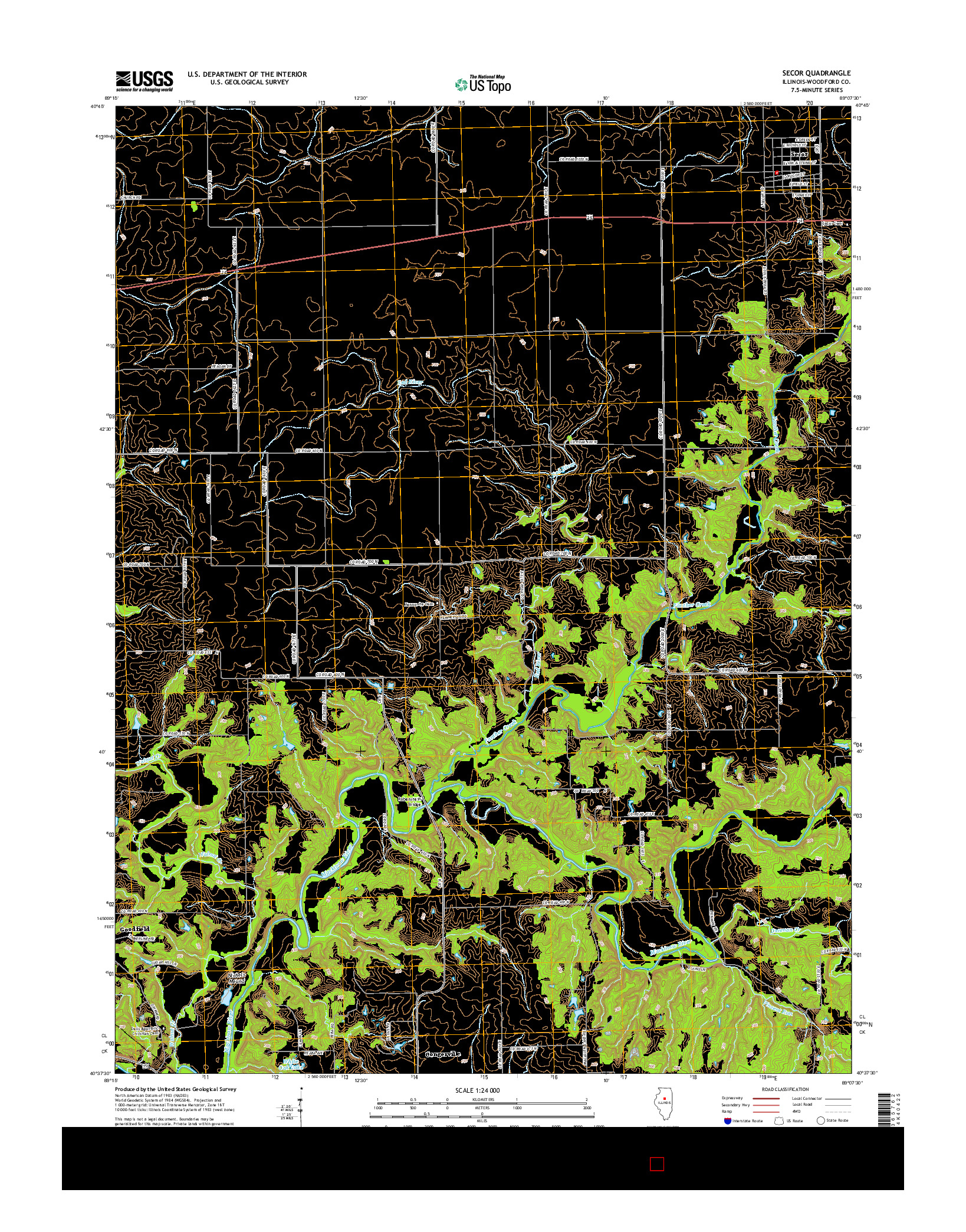 USGS US TOPO 7.5-MINUTE MAP FOR SECOR, IL 2015