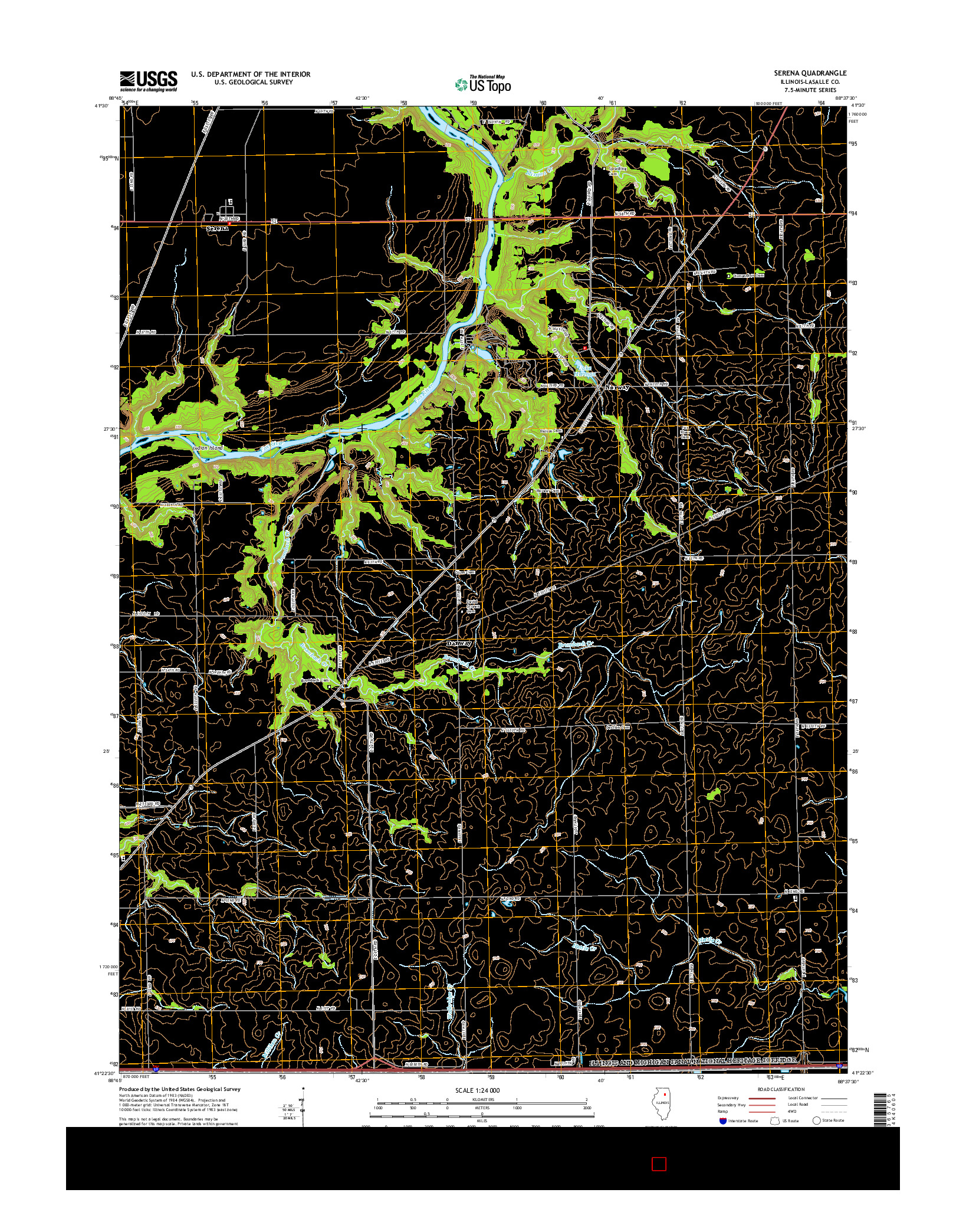 USGS US TOPO 7.5-MINUTE MAP FOR SERENA, IL 2015