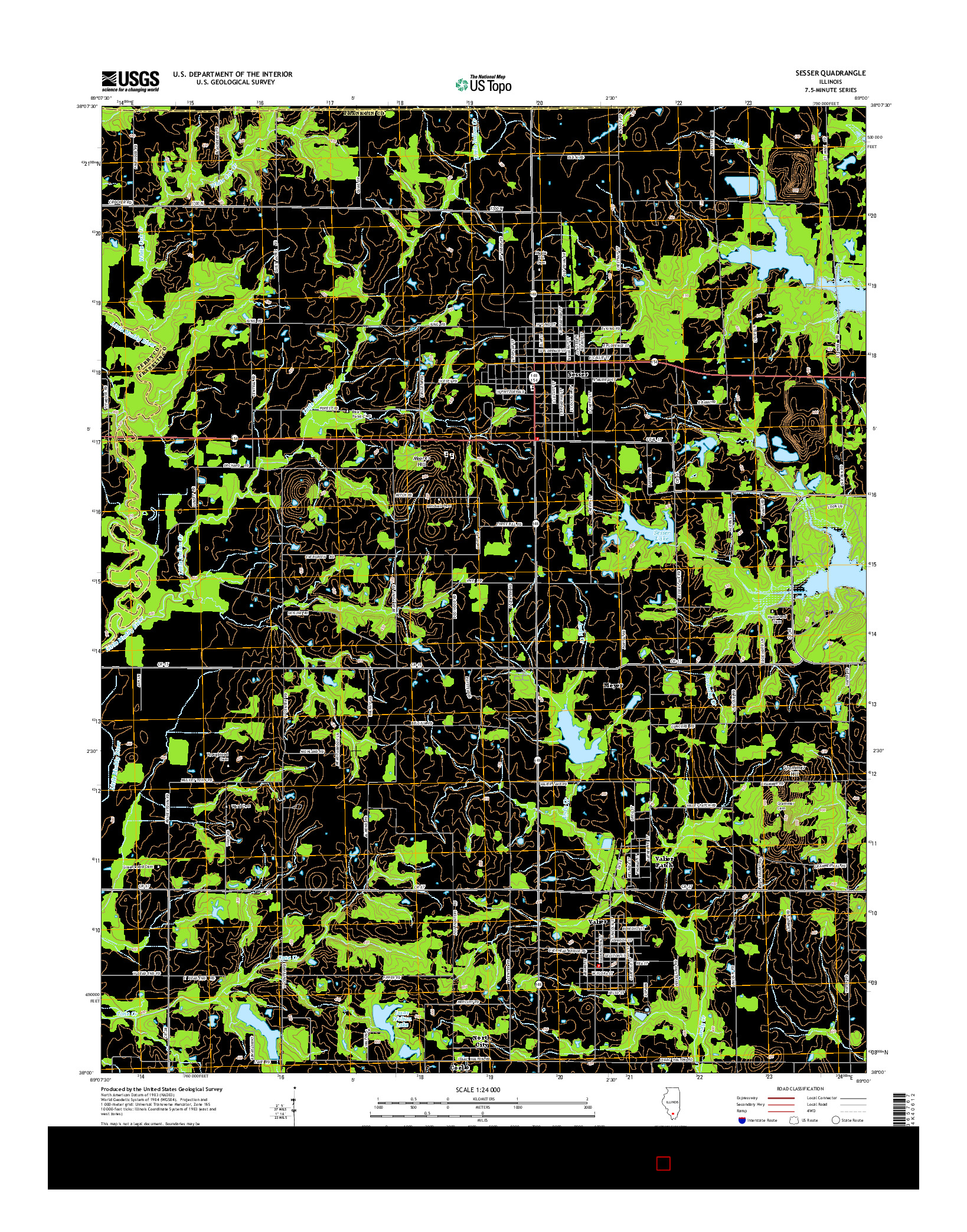USGS US TOPO 7.5-MINUTE MAP FOR SESSER, IL 2015