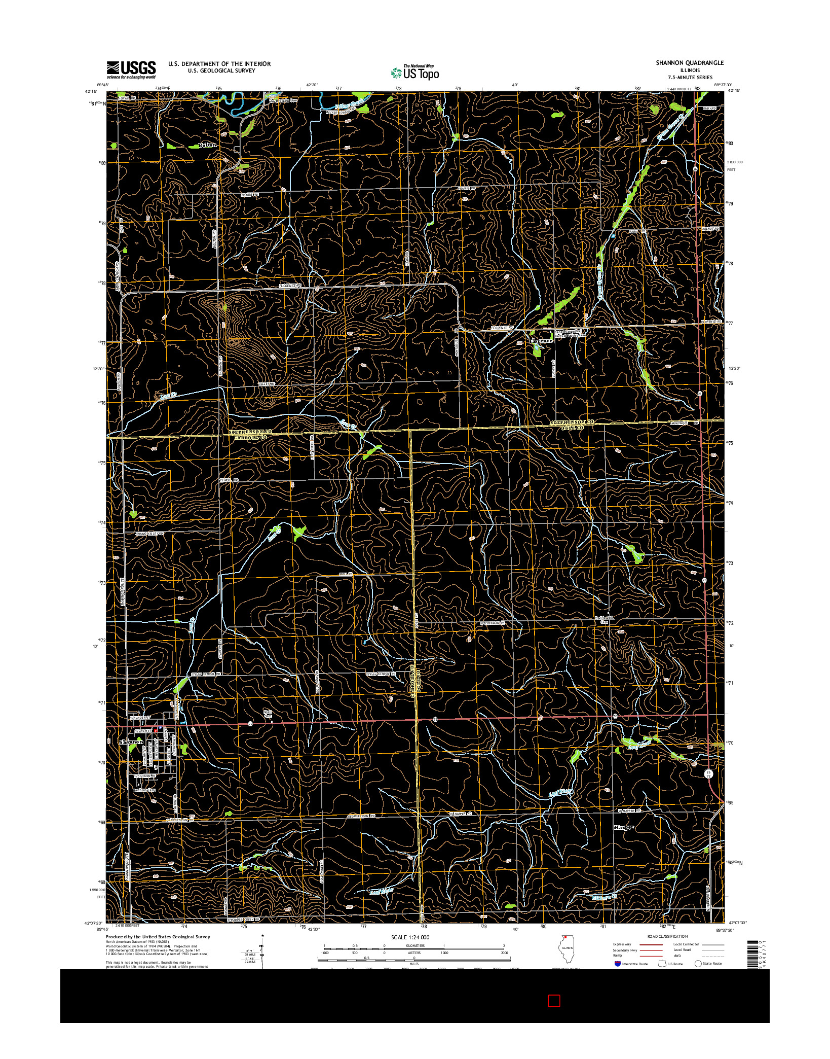 USGS US TOPO 7.5-MINUTE MAP FOR SHANNON, IL 2015