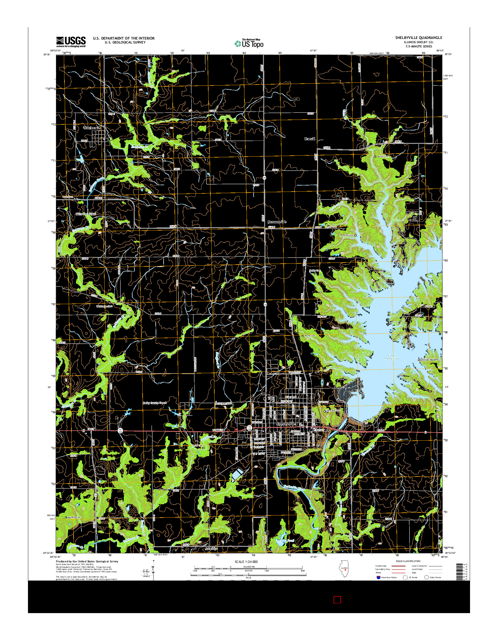 USGS US TOPO 7.5-MINUTE MAP FOR SHELBYVILLE, IL 2015