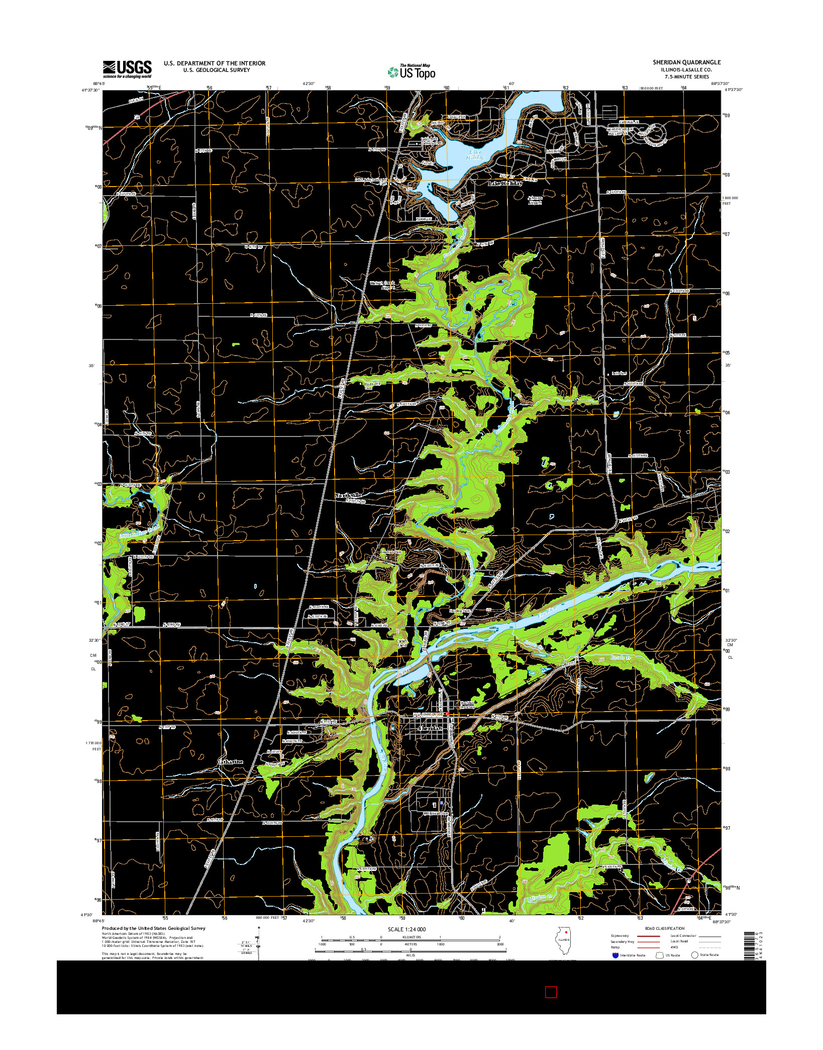 USGS US TOPO 7.5-MINUTE MAP FOR SHERIDAN, IL 2015